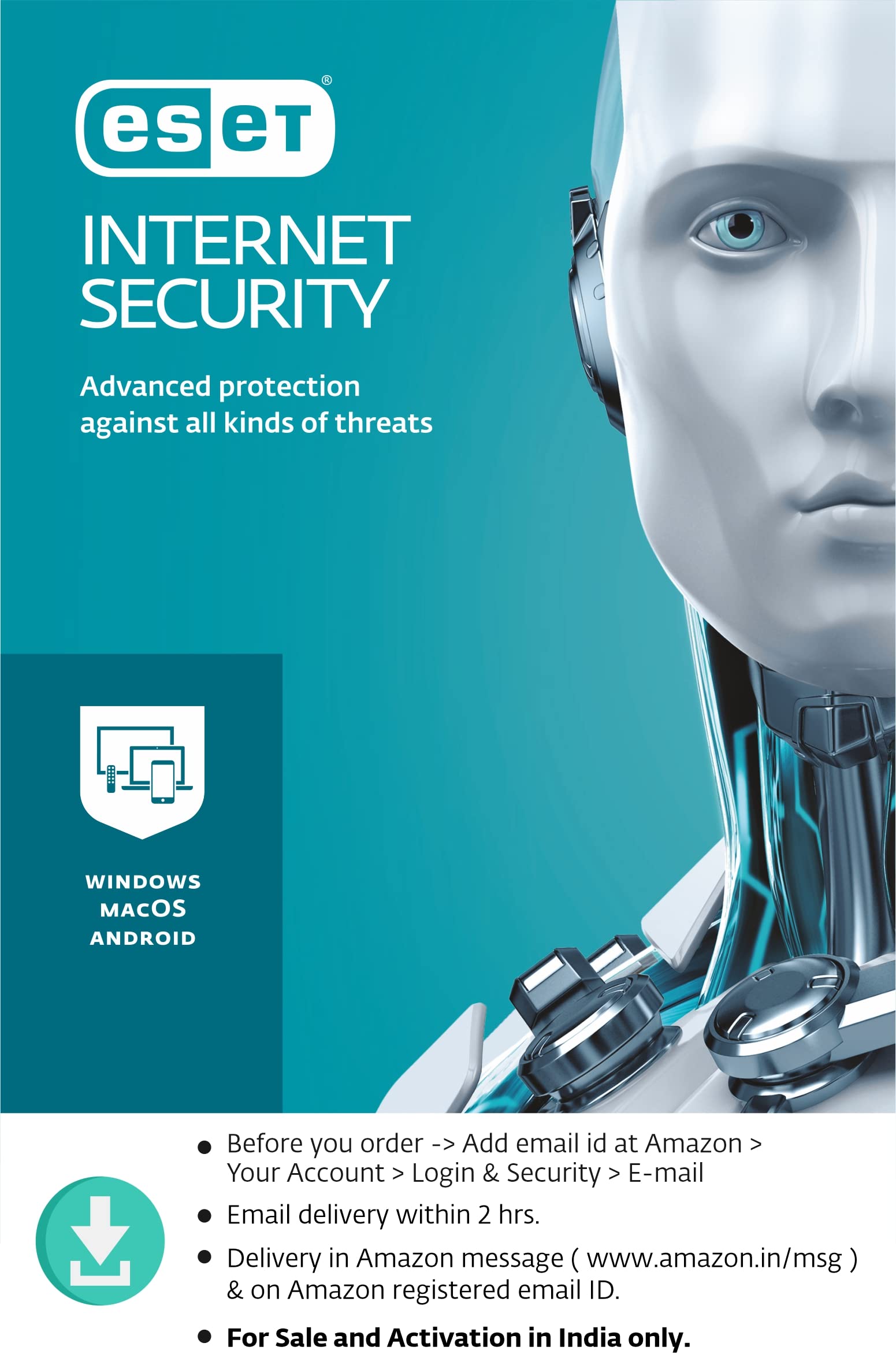 ESET Internet Security 1 User, 3 Years (Email Delivery in 2 hours- No CD)