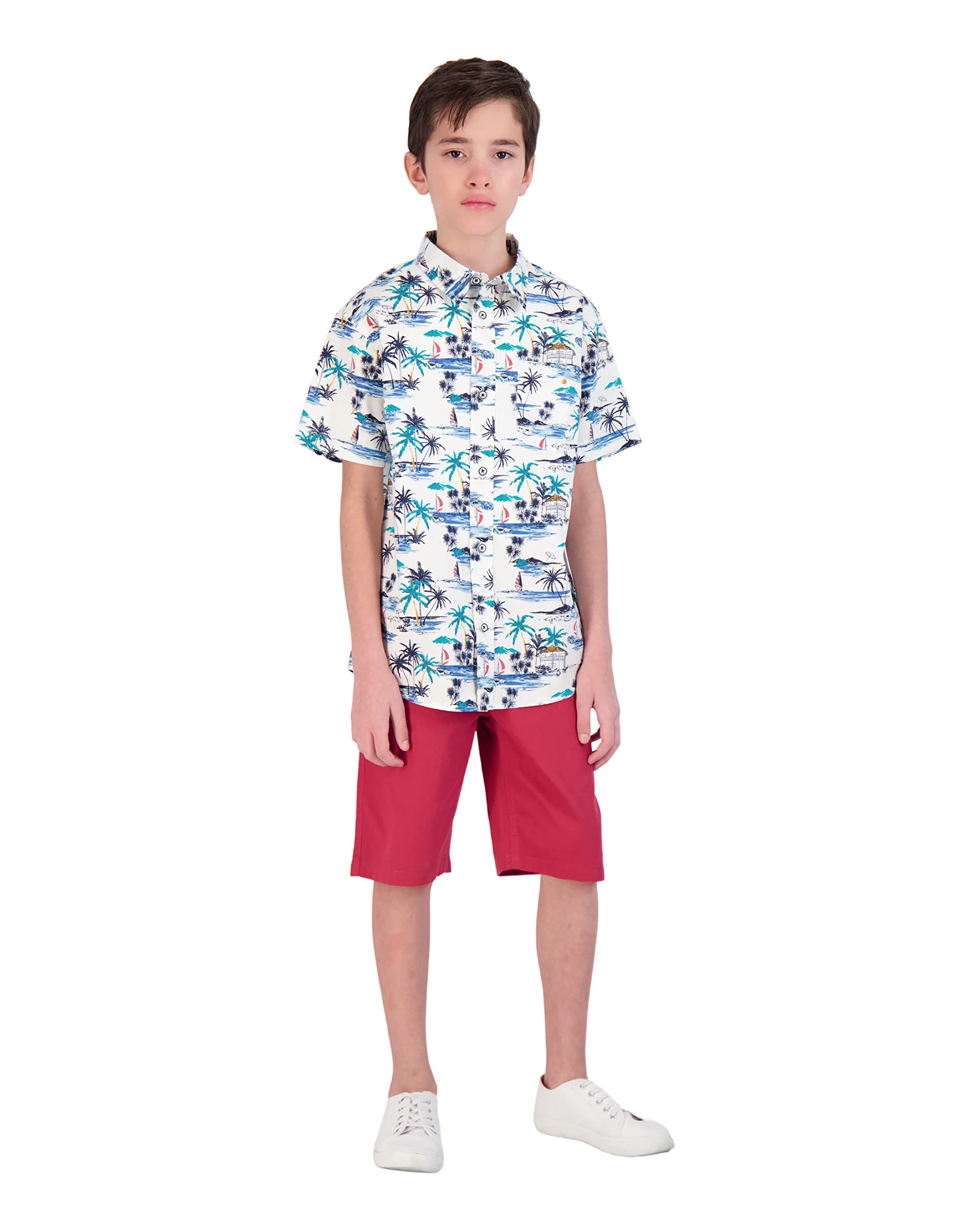 TONY HAWKTONY HAWK Boys Short Set for Kids | 2 Piece Short Sleeve Button Front Shirt and Woven Short for Boys