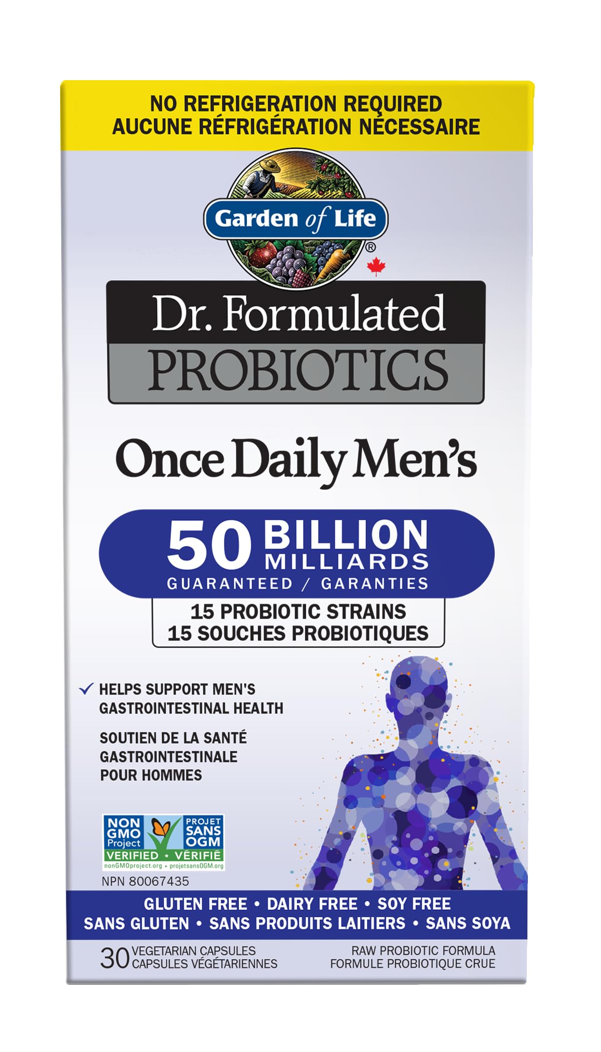 Garden Of Life Garden Of Life Dr. Formulated Probiotics Once Daily Men'S Vcaps - Shelf Stable, 30'S Helps Support Men'S Gastrointestinal Health. 15 Probiotic Strains Guaranteed. Dr. Perlmutter Created This Unique Formula Exclusively For Men, With A High Potency Of Beneficial Probiotics Made From Diverse Strains That Are Resistant To Stomach Acid And Bile, To Support Daily Gastrointestinal Health.