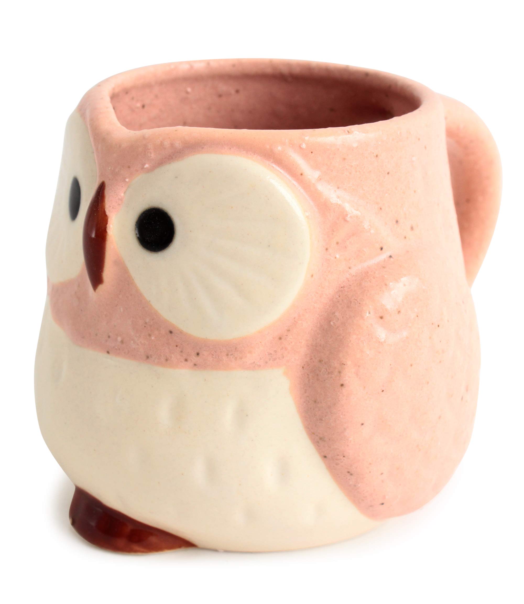 Mino ware Japanese Pottery Mug Cup Owl Shape Carnation Pink made in Japan (Japan Import) CPM002