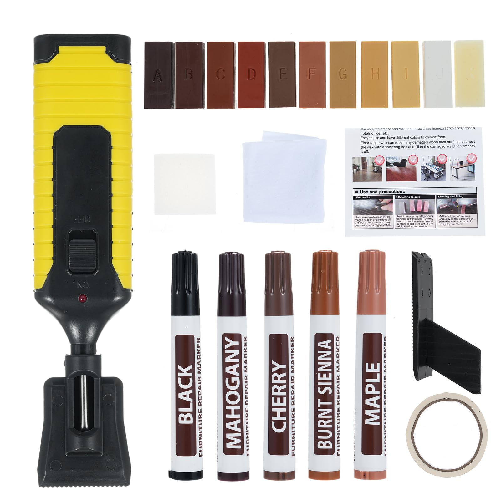 Hardwood Floor Repair Kit Laminate Vinyl Floor Repair Kit with 11 Colors Restoration Block Restore Any Scratches Cracks Stains for Wood Floors Table Door Cabinet