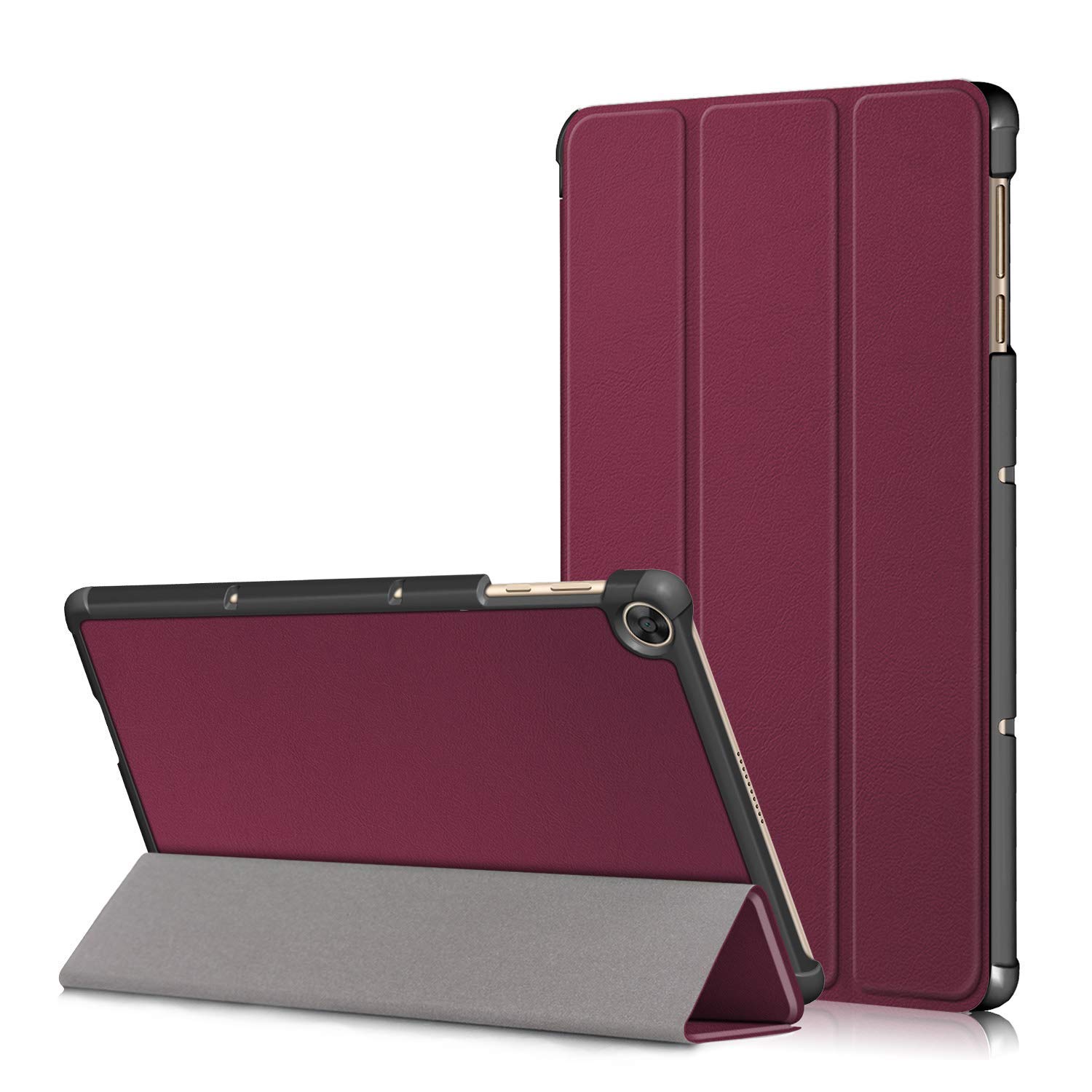 MKL Case for MatePad T10 9.7'', Smart Case Trifold Stand Slim Fiit Lightweight Shockproof Case Cover (Wine Red)