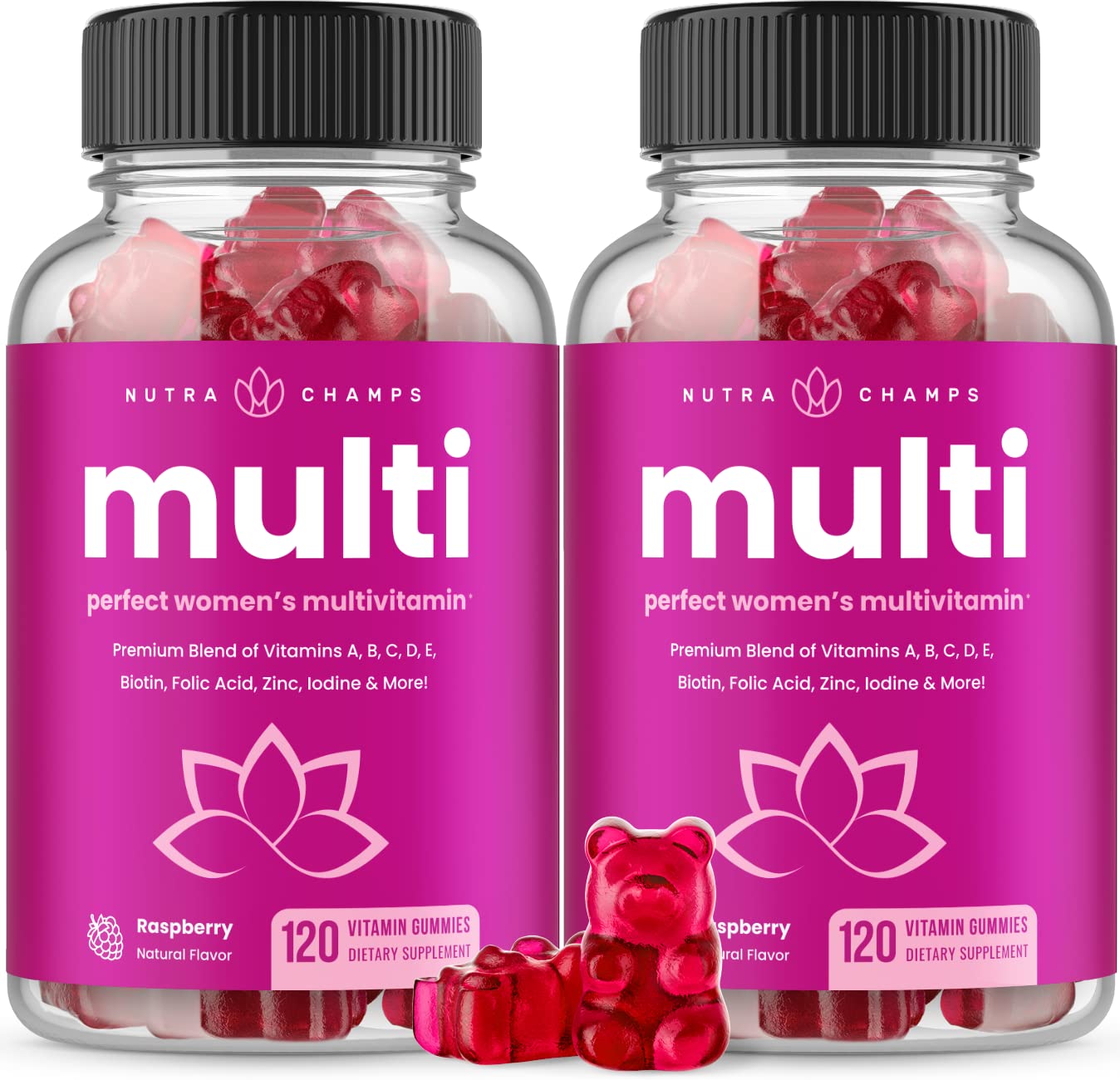 Women's Multivitamin Gummies | Vitamins A, B, C, D, E, Biotin, Folic Acid, Daily Multivitamin for Women, Berry | Chewable Women's Gummy Multivitamins | Bones, Brain, Heart, Immune & Energy Supplement