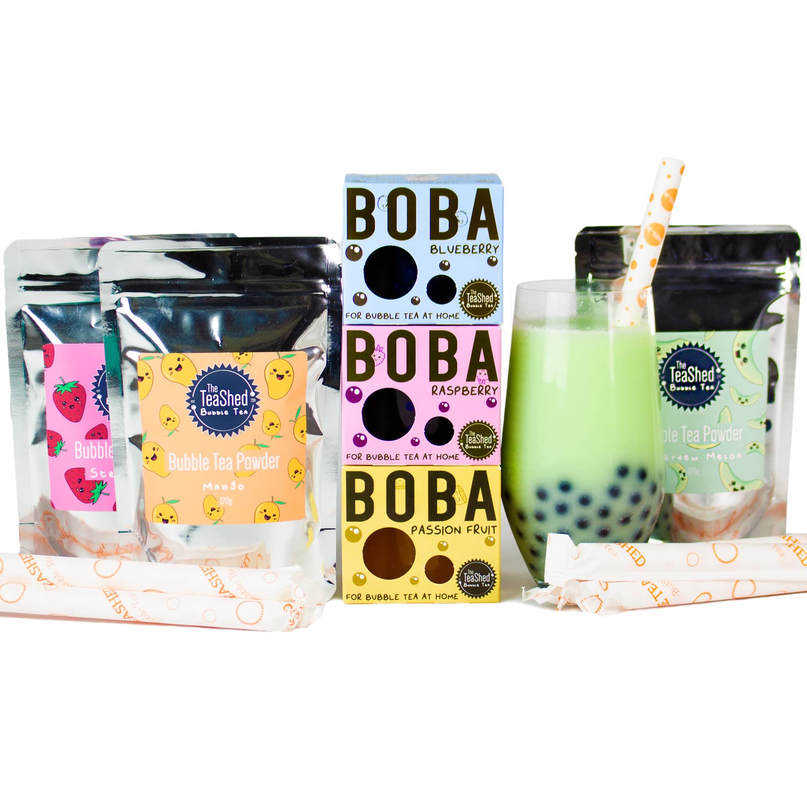 Bubble Tea Powder Kit With 9 Servings | Powder + Boba Set | The TeaShed