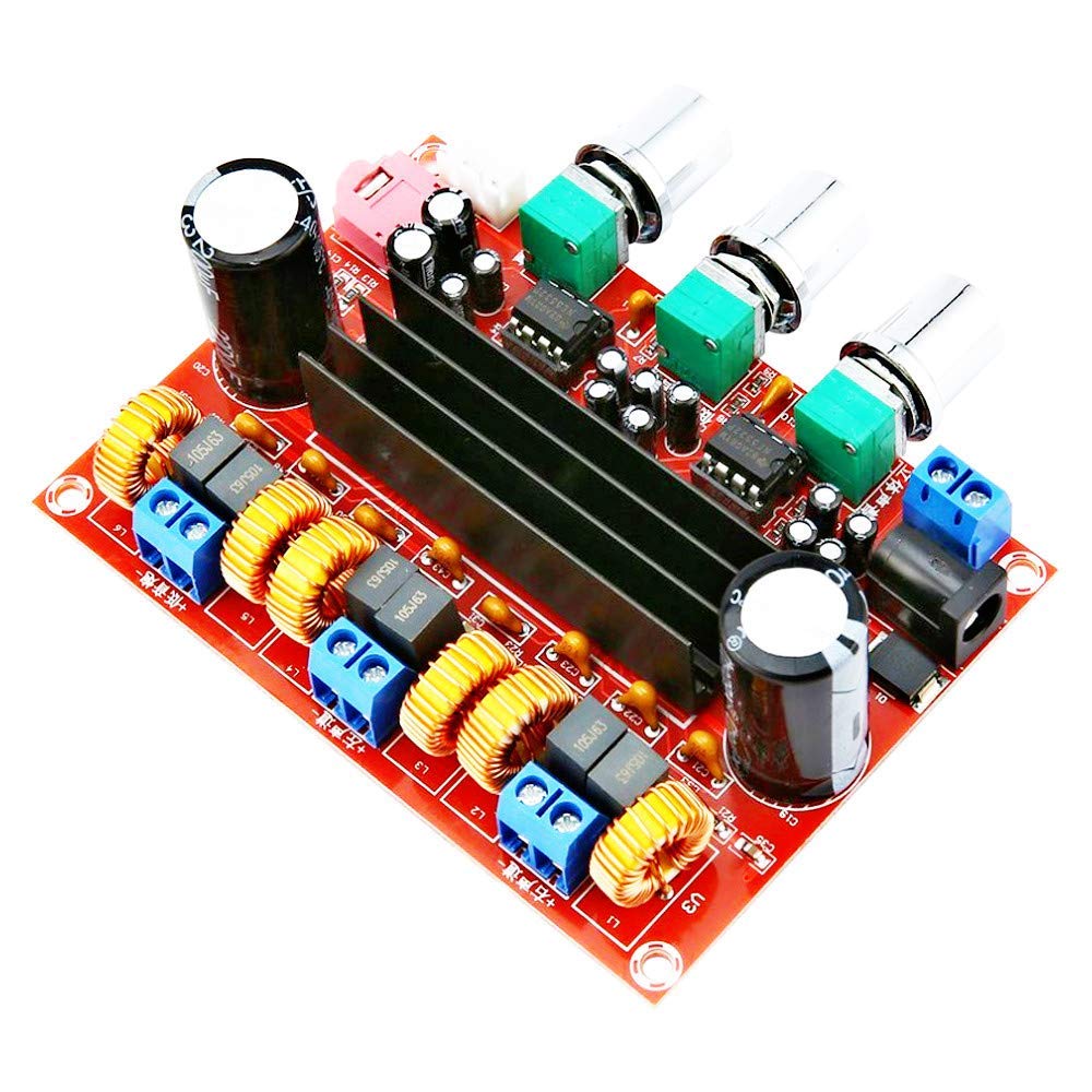 REES52 TPA3116D2 Amplifier Board, 50WX2+100W 2.1 Channel Digital Power Audio Amplifier Board Subwoofer Speaker Stereo AMP Module Noise Cancelling Free Sound Adjustment Power Amplifier DC 12-24V