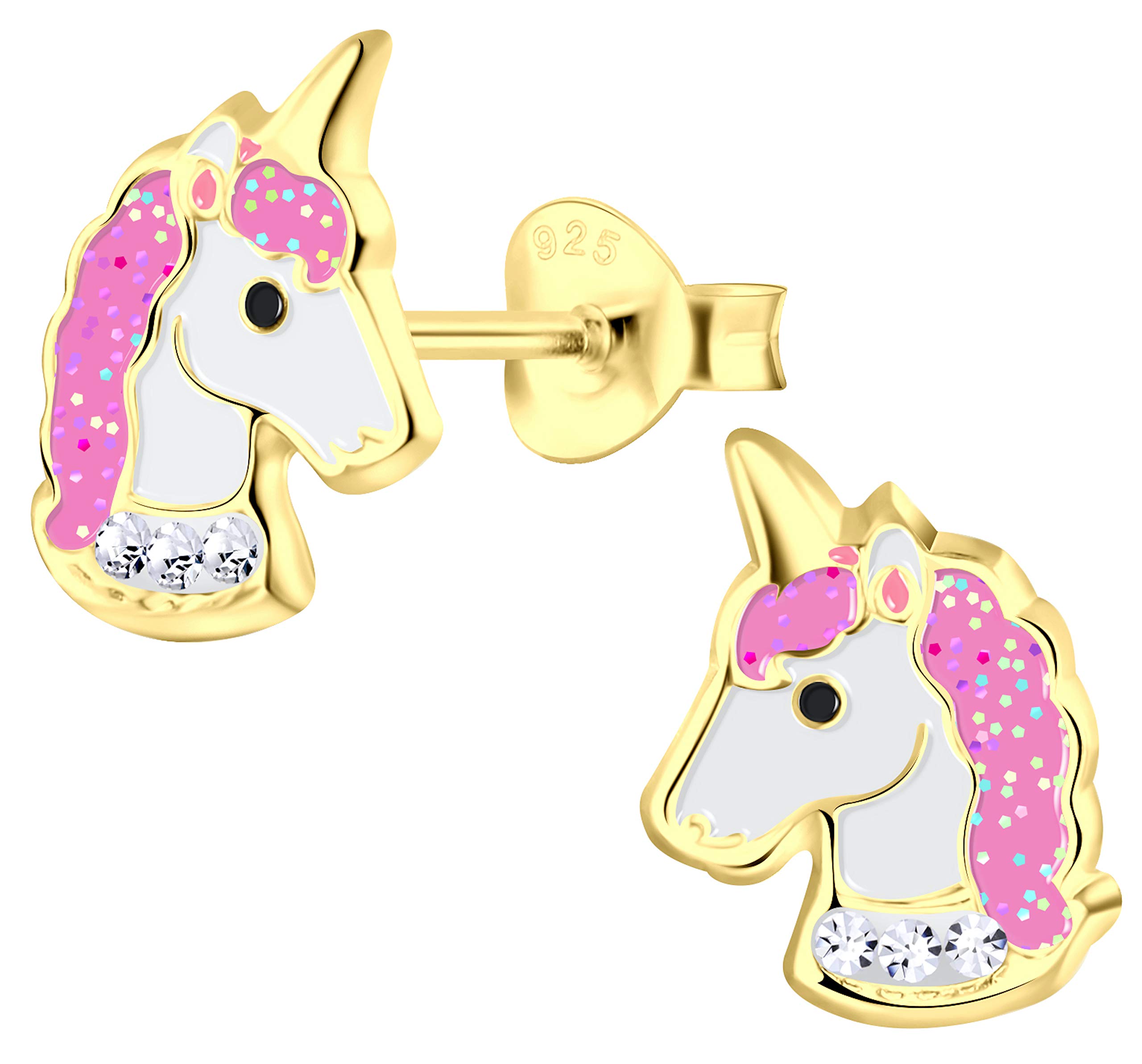 Aww So Cute 925 Sterling Silver Hypoallergenic Unicorn Stud Earrings for Babies, Kids & Girls | Diwali Gift/Birthday Gift | Comes in a Gift Box | 925 Stamped with Certificate of Authenticity | ER1752