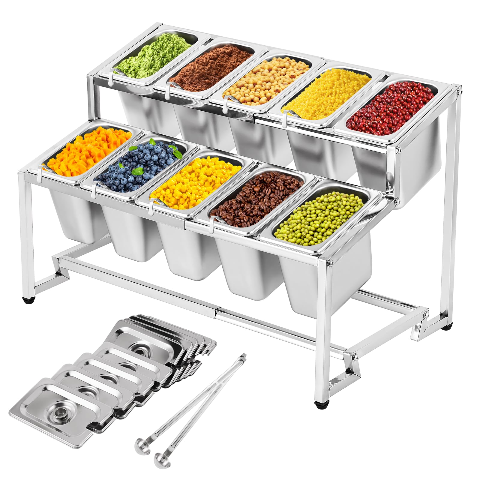 Meticuloso Expandable Spice Rack Stainless Steel Organizer Shelf for Sauce Ingredients Fruits, for Kitchen Pantry Use