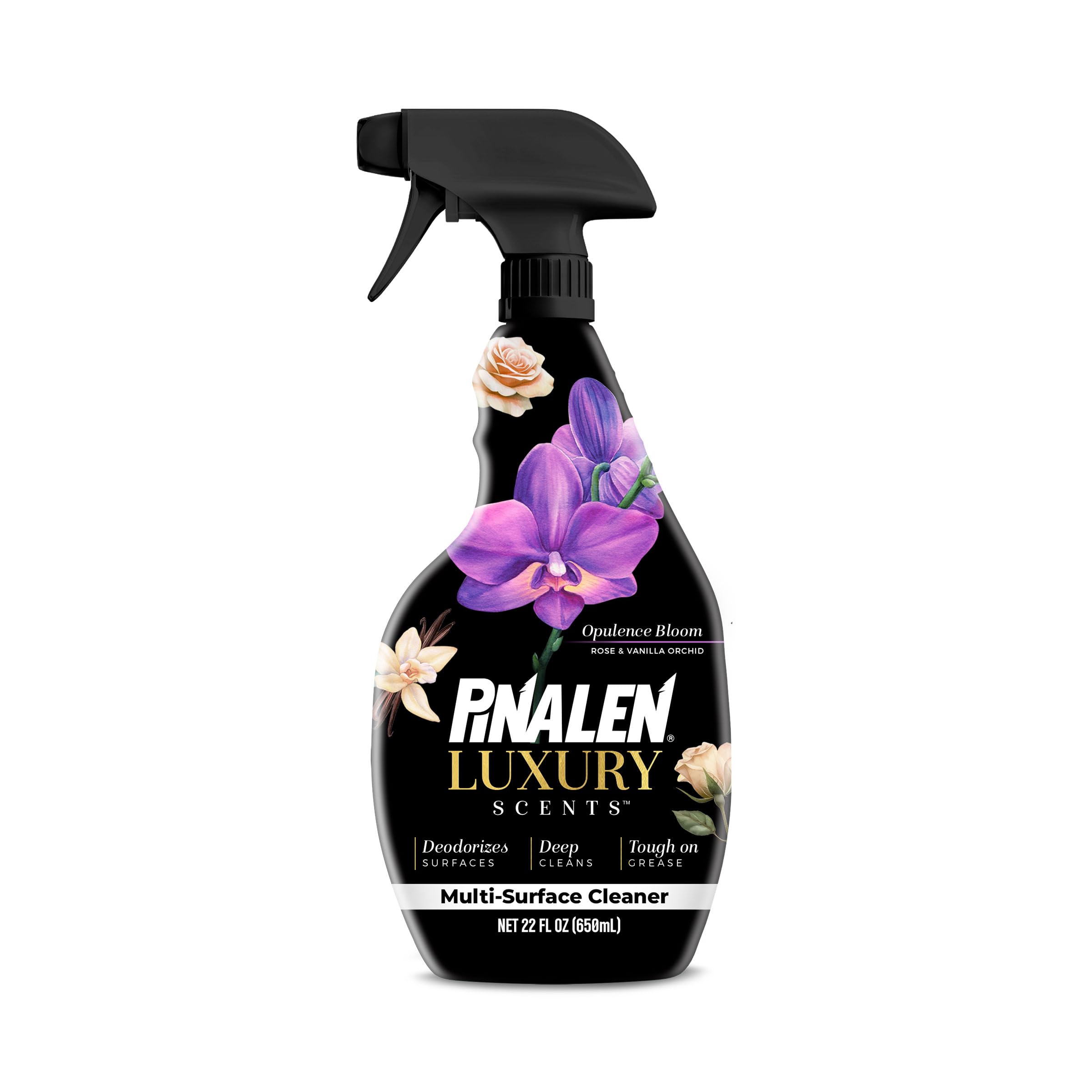 PINALEN Luxury Scent Spray Multipurpose Cleaner - Deep Cleans, Long Lasting Scent - Multisurface Bathroom & Kitchen Cleaner Supplies - Opulence Bloom (22 Fl. Oz)