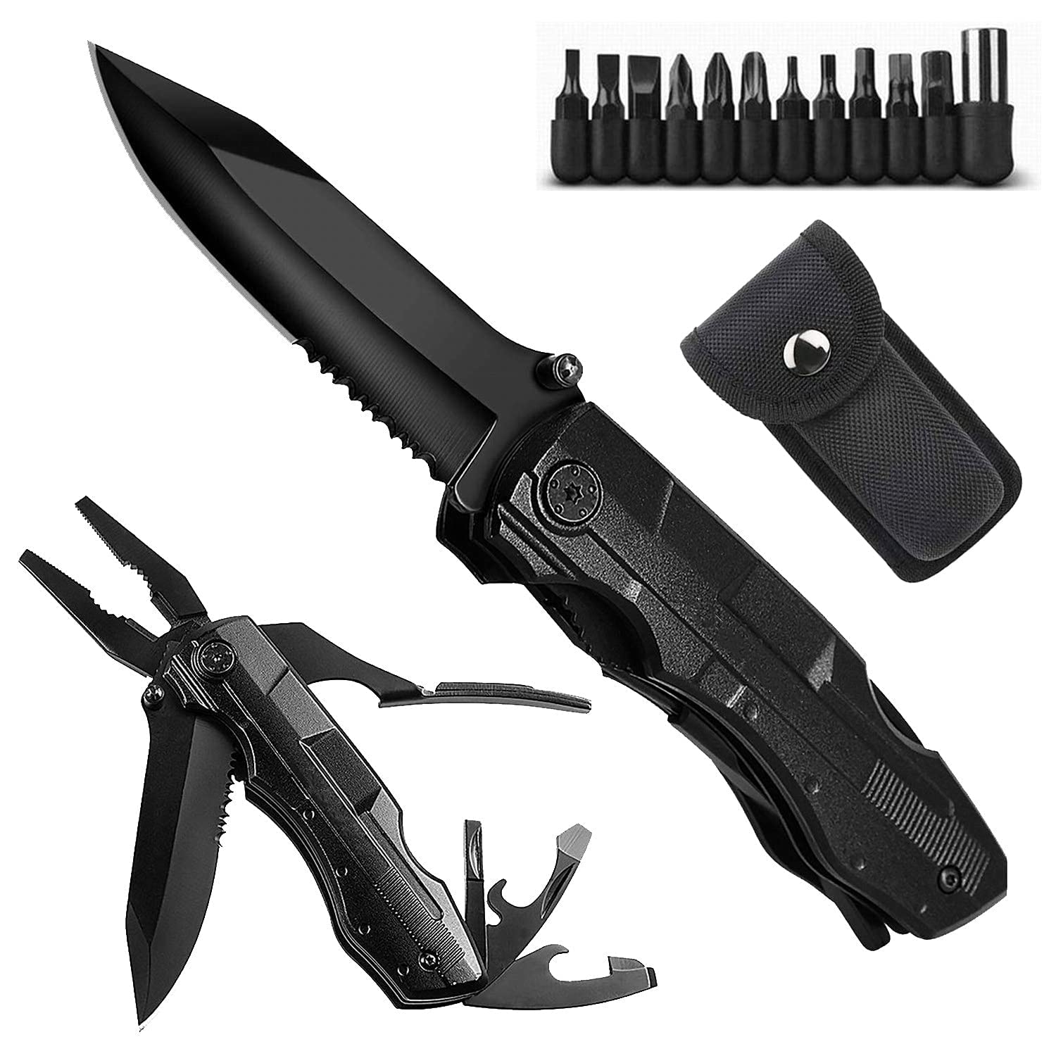 eWINNERMen's & Women's Stainless Steel Pocket Knife with Pliers/Screwdrivers & Bottle Opener