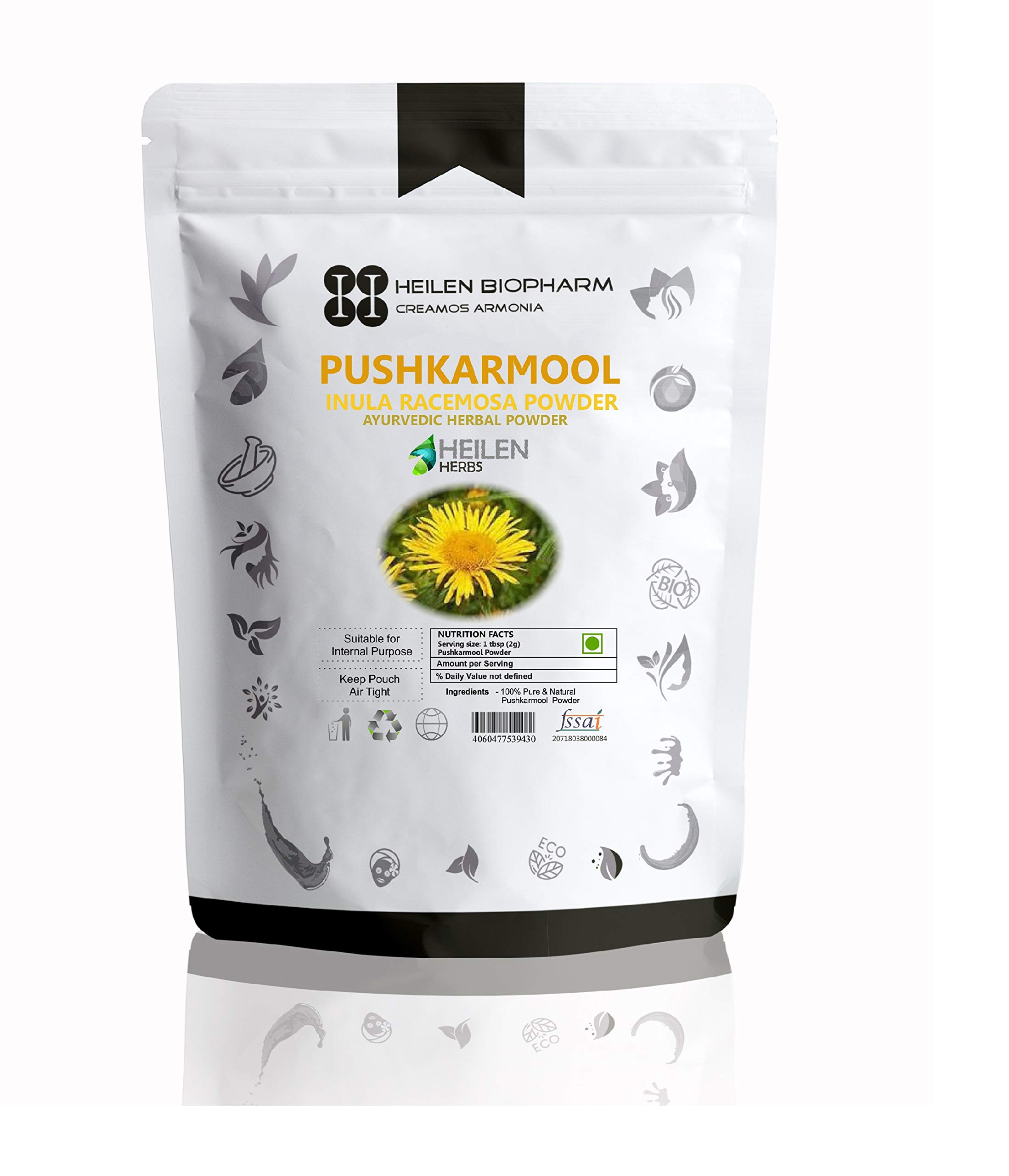 Heilen Biopharm Pushkarmool Root Powder For Health Improvement - 200 g Pack of 1