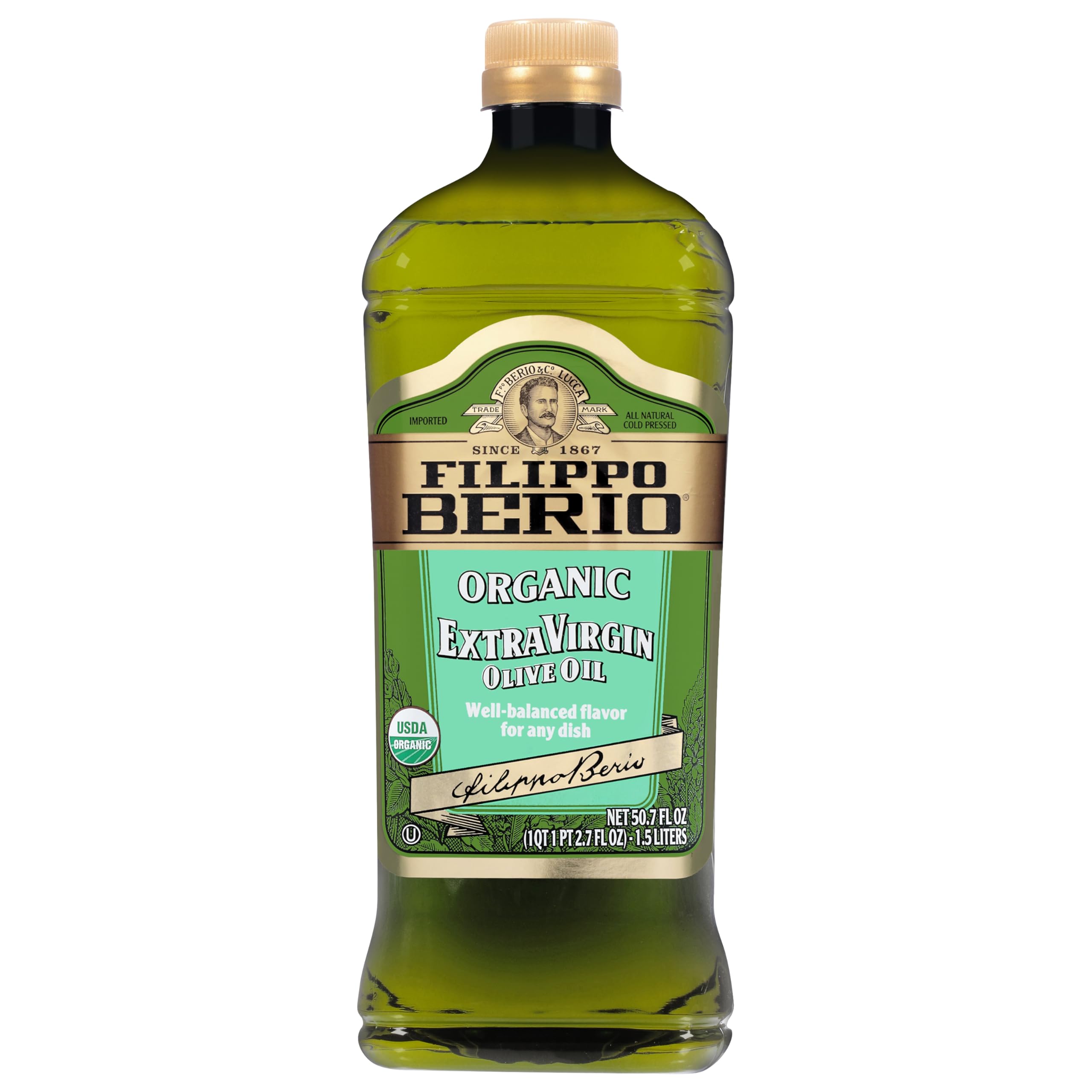 Filippo Berio Organic Extra Virgin Olive Oil, 50.7 Ounce rPET Bottle