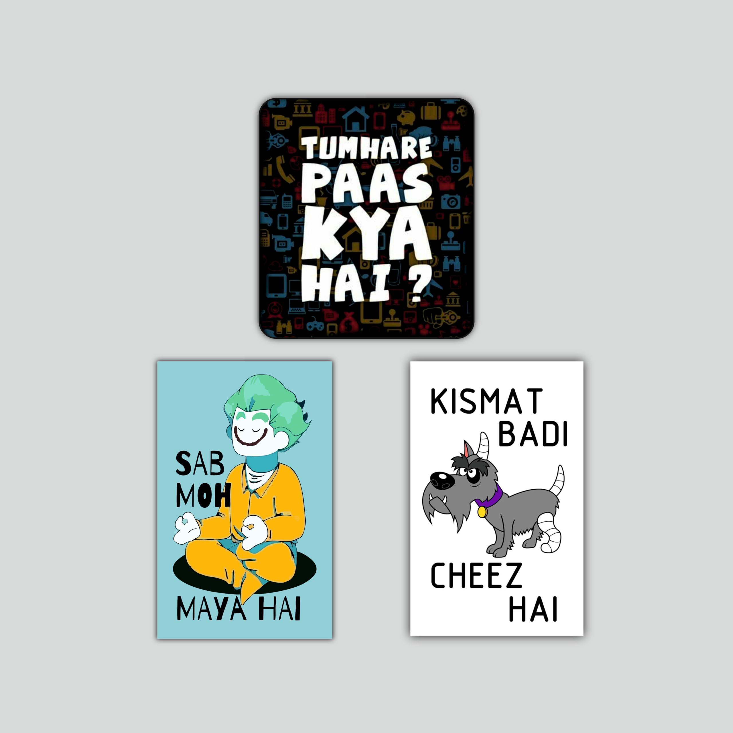 Amazingily Sab MOH Maya Hai Wooden Fridge Magnet Gift and Decoration (MGNT_43)