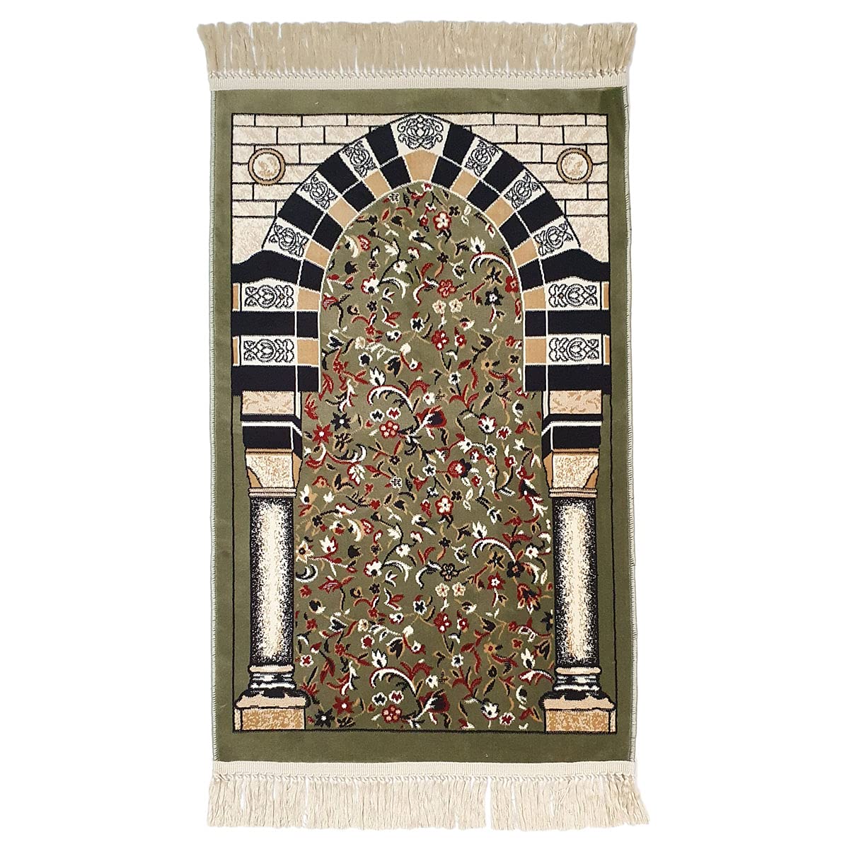 Al Rawda Prayer Mat.Islamic Design Prayer Rug.سجادة صلاة الروضة الشريفه (Green-B1)