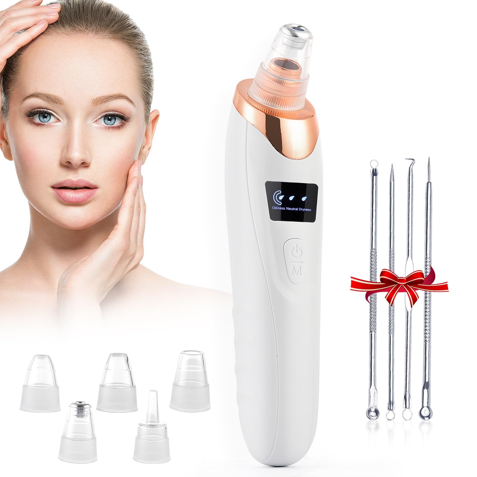 Blackhead Remover Vacuum, Blackhead Pore Vacuum Facial Pore Cleanser, Vacuum Blackhead Remover Tool Facial Pore Cleanser Sucker Spot