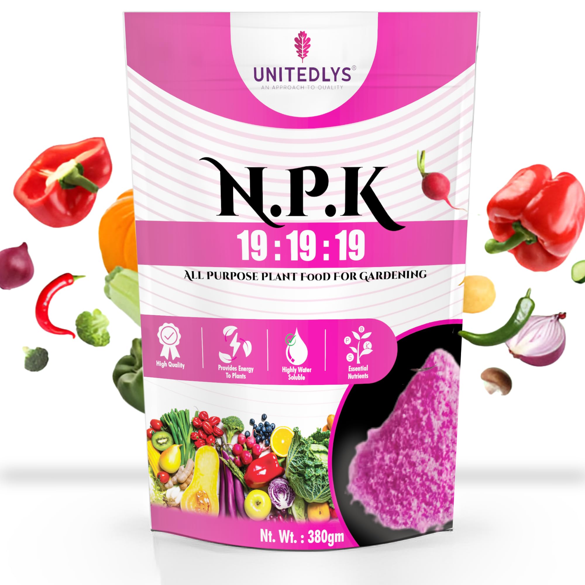 Unitedlys Npk 19 19 19 Fertilizer For Plants And Gardening Complete Plant Food, Growth Boost And Flowering,380 Grams