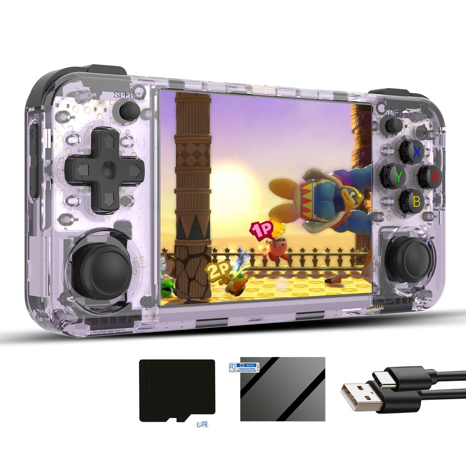 Aivuidbs rg35xx H Retro Game Emulator 35xxH with a 64G Card Pre-Loaded Games rg35xxh 3.5'' IPS Screen Supports 5G WiFi Bluetooth HDMI and TV Output