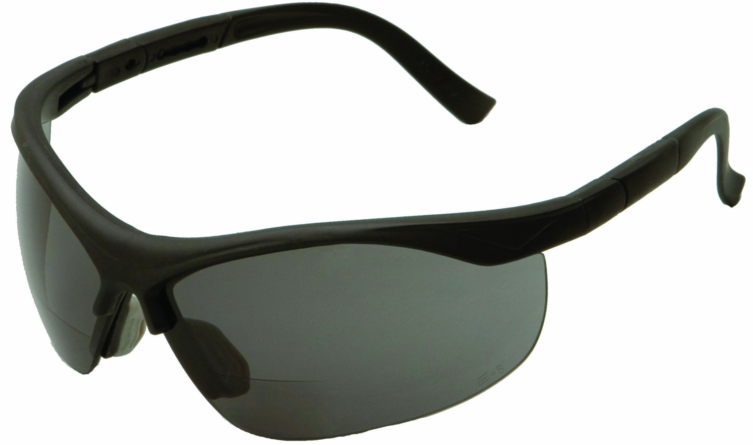 ERB 16875 ERBx Safety Glasses with +1.5 Bifocal Power, Black Frame with Smoke Lens