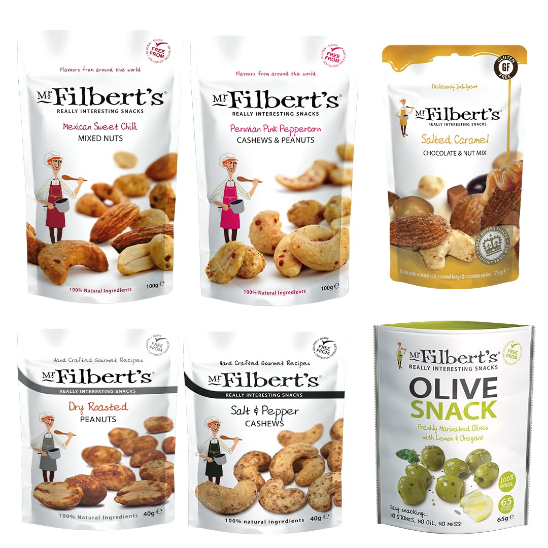 Mr Filbert's - Snack Selection - A Selection of Nuts and Olives - 6 Packs