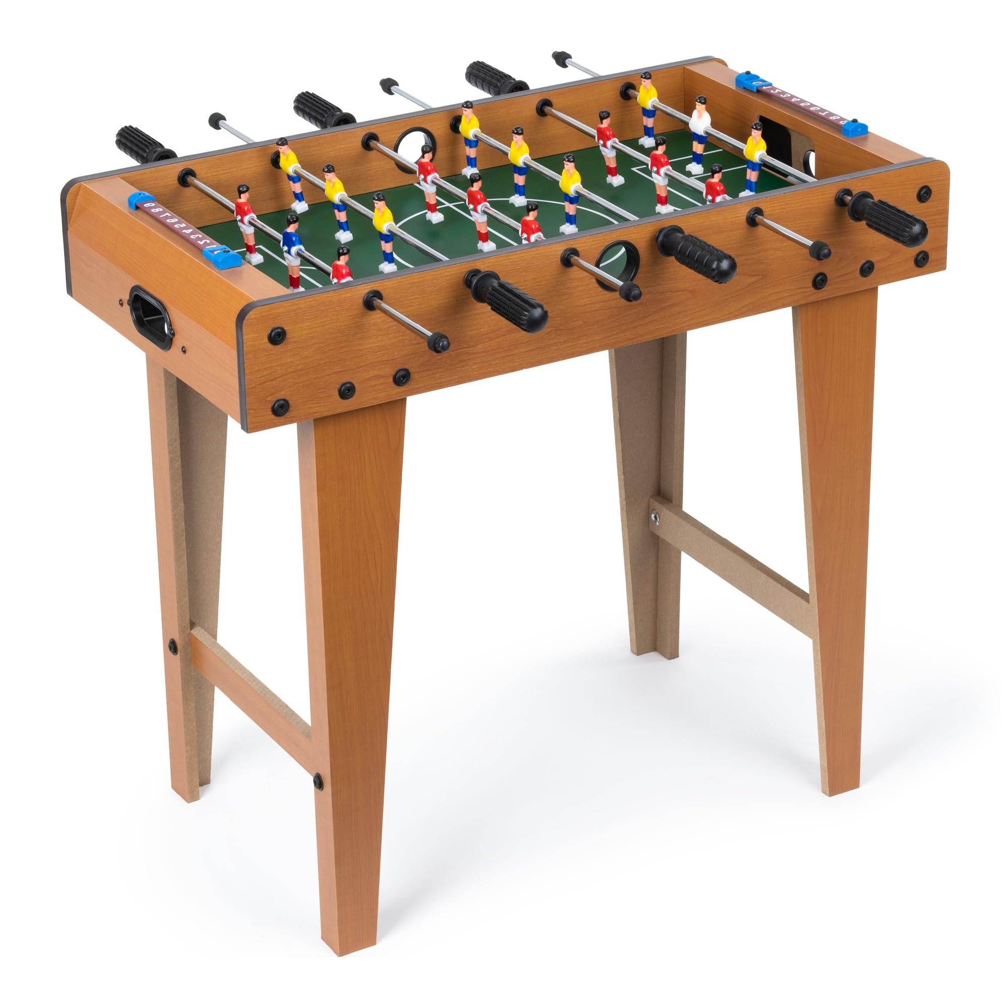 WICKED GIZMOS Table Top Football Game with Legs – Large Free Standing Quality Wooden Foosball Soccer Sport Board - Includes 9 Players per Side and 2 Balls - Classic Novelty Retro Toy Gadget Gift