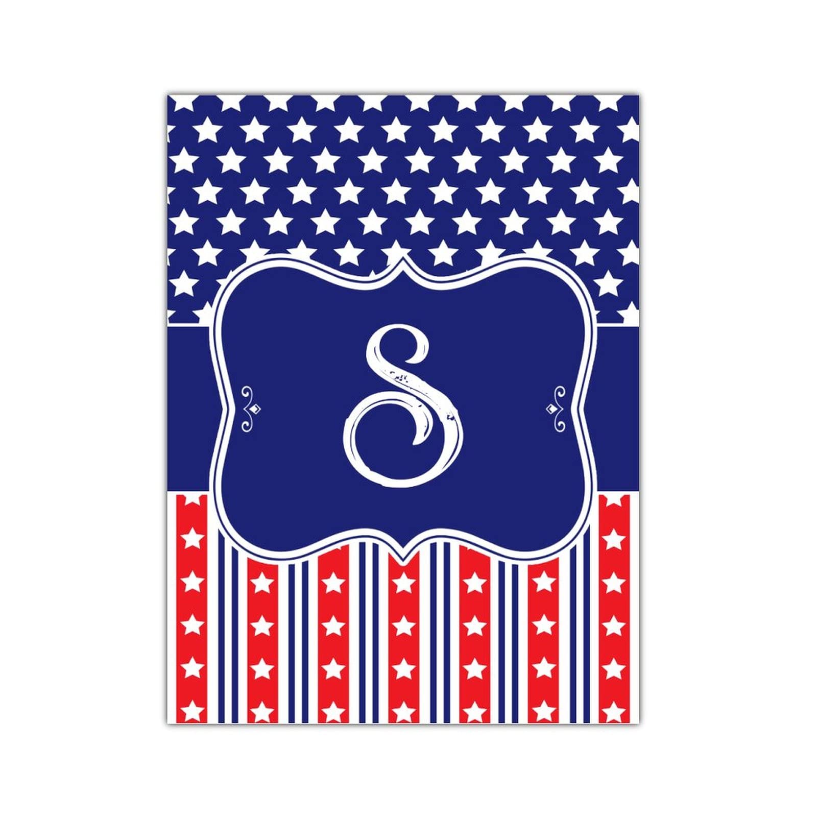 Independence Day Memorial Patriotic Stars and Stripes Farmhouse Decor Wooden Signs 18x24in Monogram Initial Letter Ｓ Farmhouse Sign Home Decor Signs for Home Bedroom Living Room