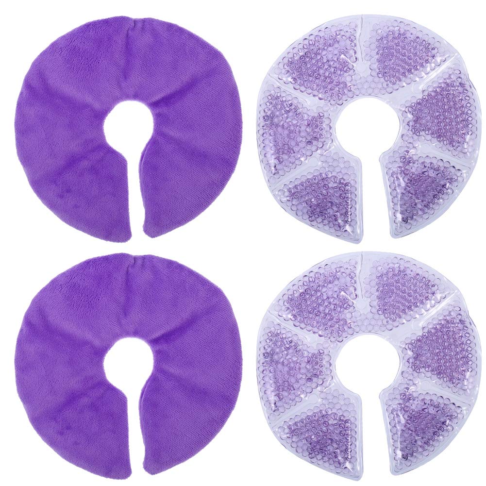 Breast Ice Pack Breastfeeding Gel Pads, 2 Pack Reusable Hot and Cold Therapy Breastfeeding Gel Pads, 3-in-1 Breast Therapy Breast Heat Pads, Breast Feeding Essentials for Breastfeeding Mum