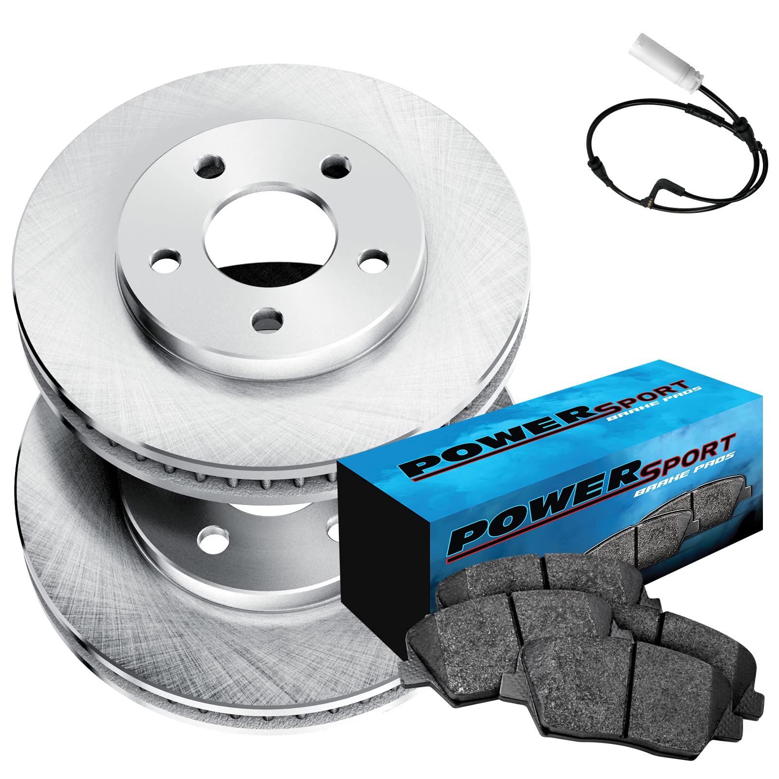 PowerSport Rear Brakes and Rotors Kit |Rear Brake Pads| Brake Rotors and Pads| Ceramic Brake Pads and Rotors |fits 2012-2021 BMW 120i, 220i, 228i, 228i xDrive, 230i, 230i xDrive, 320i, 328i, 428i