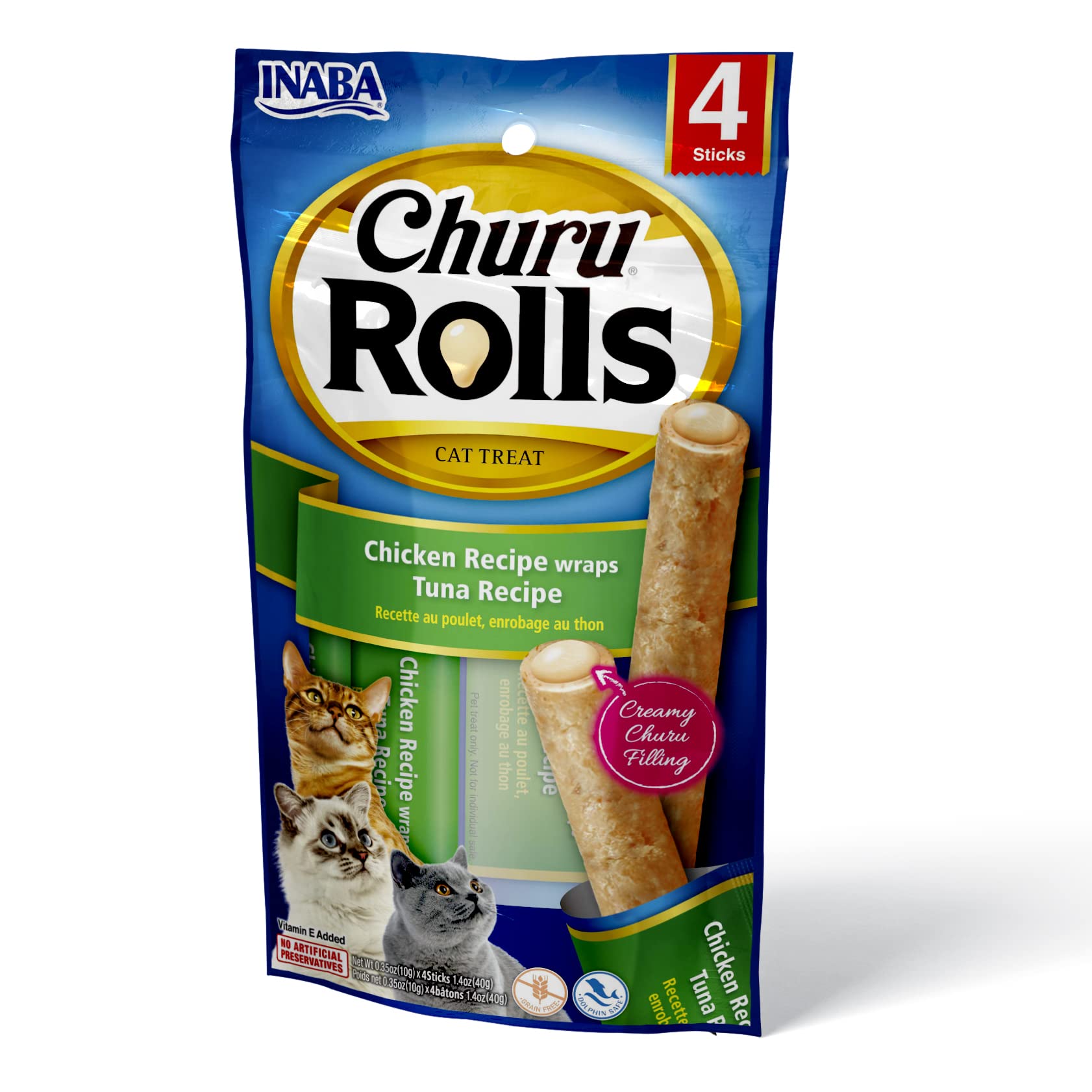 INABA Churu Chicken Recipe Wraps Tuna Recipe 40G/4 Sticks Per Pack