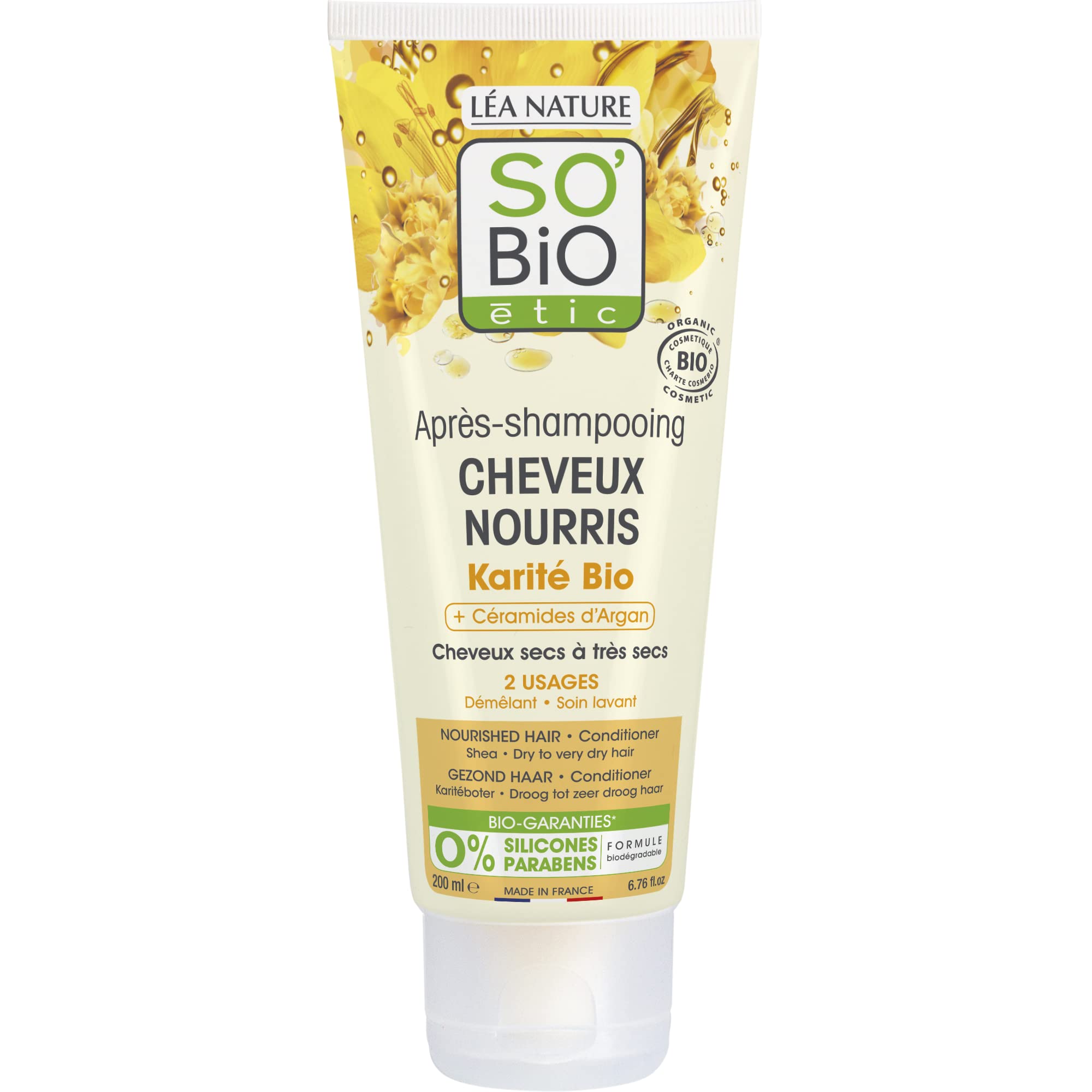 So'Bio ÉticSo Bio Nourished Hair Conditioner | Infused with Shea and Argan Ceramides | For Dry to Very Dry Hair Types | 200ml