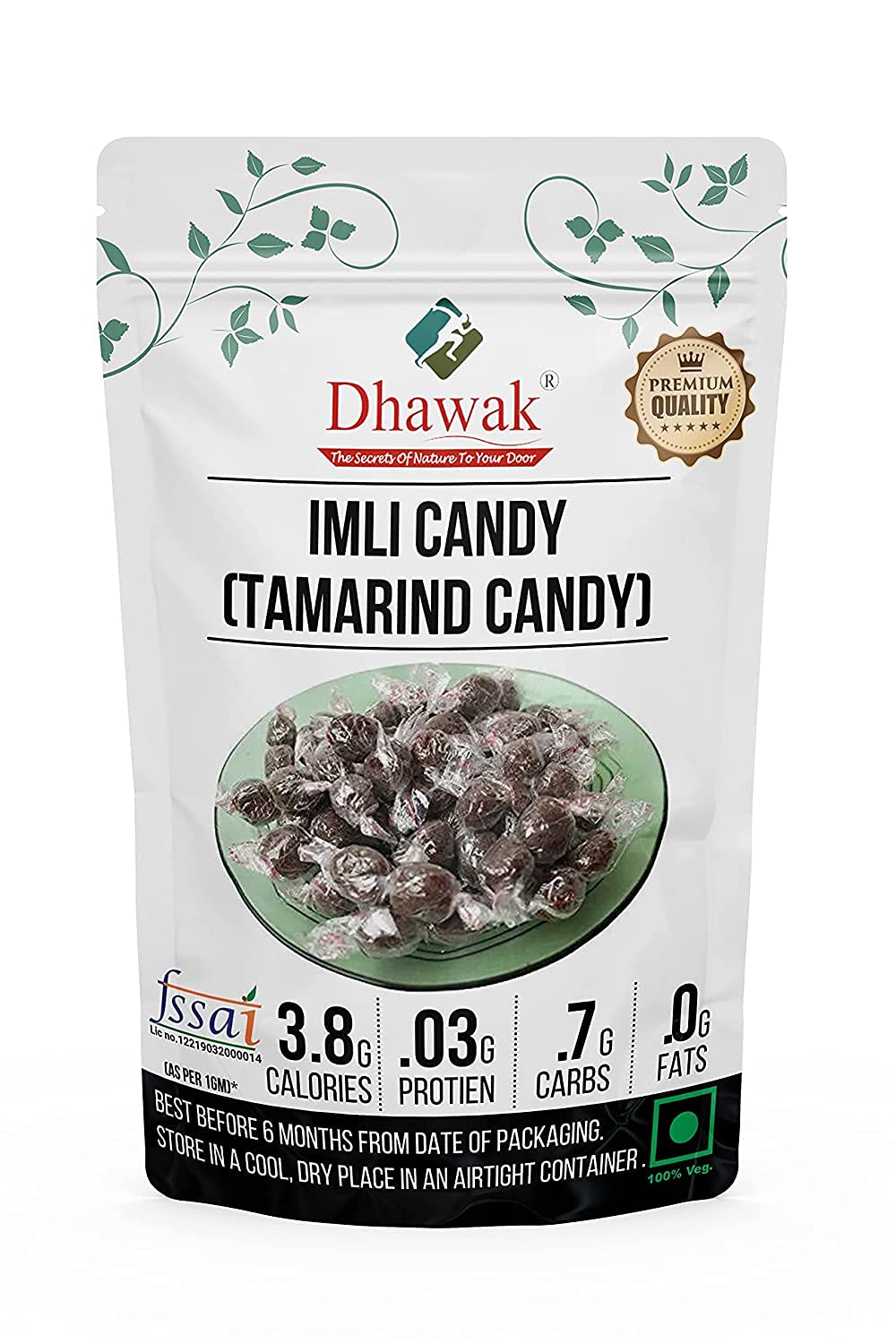 Dhawak Imli Candy, Khatti, Methi Imli, Chulbuli Imli Tamarind Twist Candy, Tamarind Candy, 250 GMS