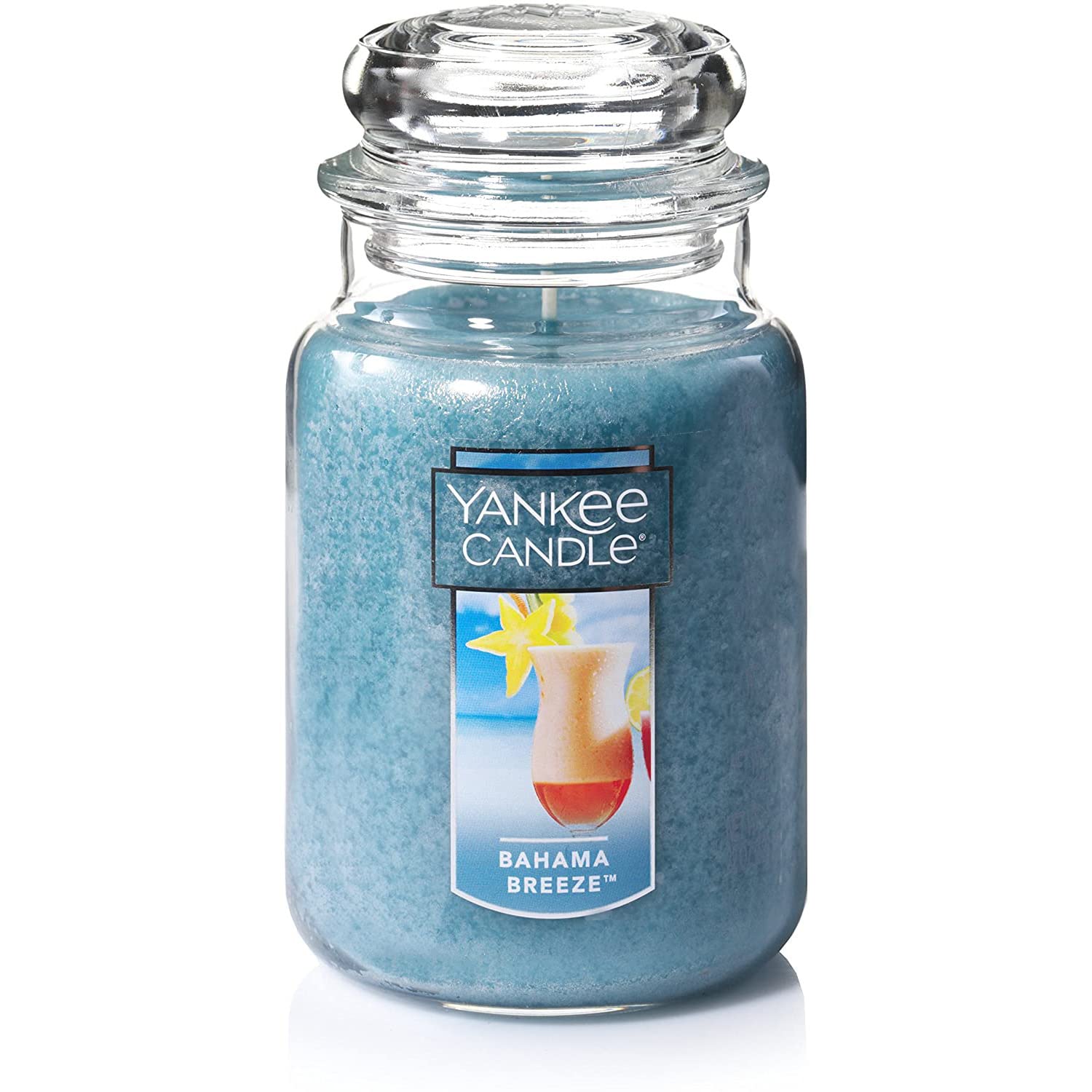 Yankee Candle Bahama Breeze Scented, Classic 22oz Large Jar Single Wick Candle, Over 110 Hours of Burn Time, Perfect for Tropical Beach-Themed Setting, Perfect for Gifting