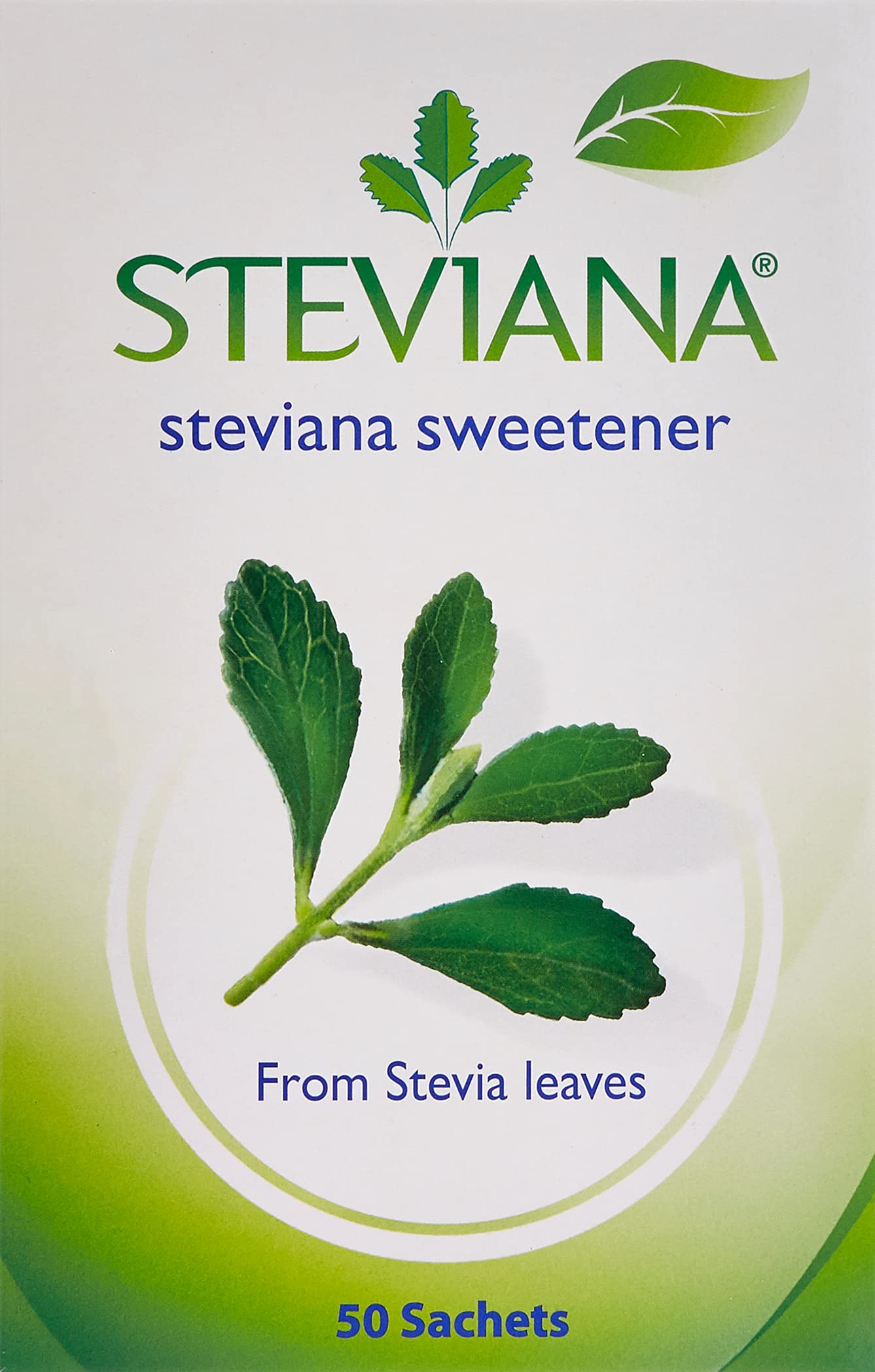 Steviana Natural Sweetener from Stevia Leaves, Zero Calorie - 125g (50 Sachets X 2.5g)