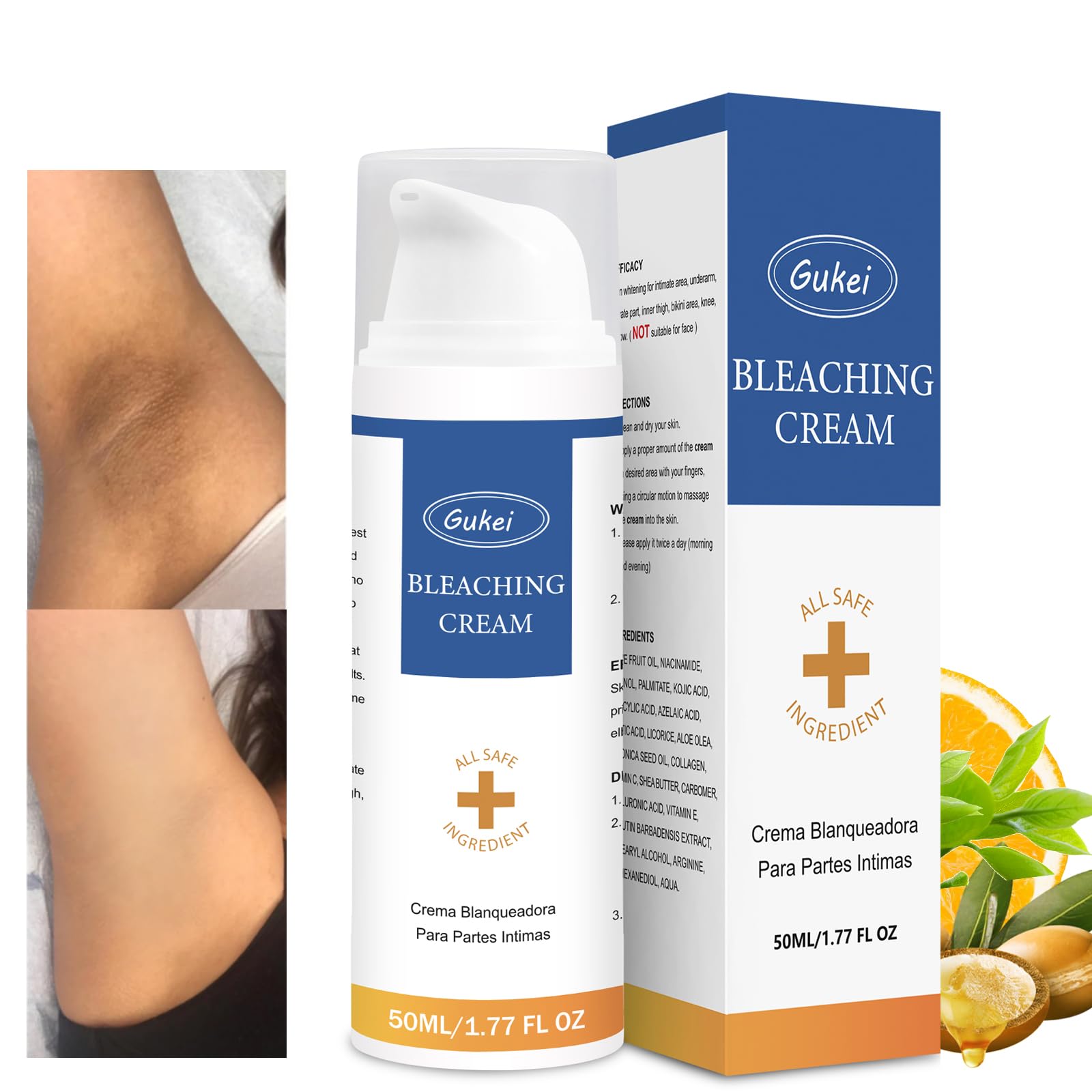 Intimate Areas Skin Lightening Bleaching Cream for Body Sensitive Intimate Area, Private Parts, Underarm, Knees, Elbows, Inner Thigh, Bikini Areas,Skin Whitening Cream Dark Spot Remover.