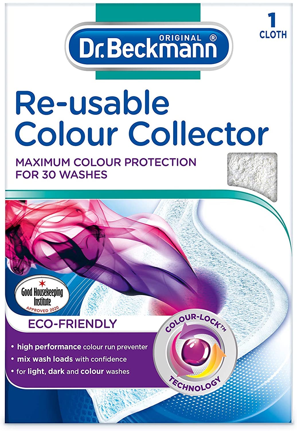 Dr. BeckmannRe-usable Colour Collector Cloth | Eco-friendly colour protection for up to 30 washes | Reusable cloth | 1 pack = 1 cloth