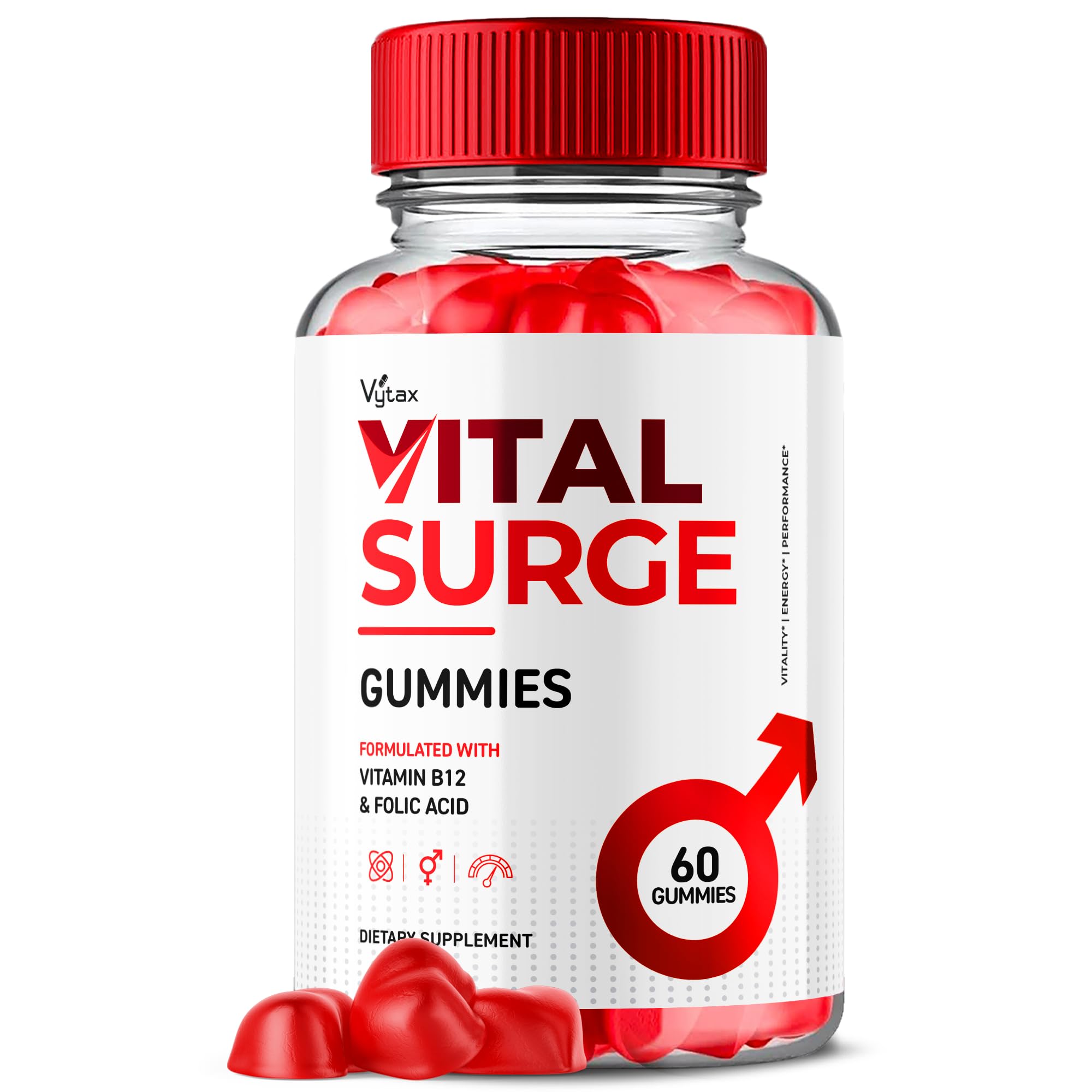 Vital Surge Gummies, Vital Vita Surge Detox Me Gomitas Advanced Max Strength Formula 1000MG Vigor Pump Mens Vitamin Supplement - Vitalsurge Serge All Natural Ingredients Delicious Chews (60 Gummies)