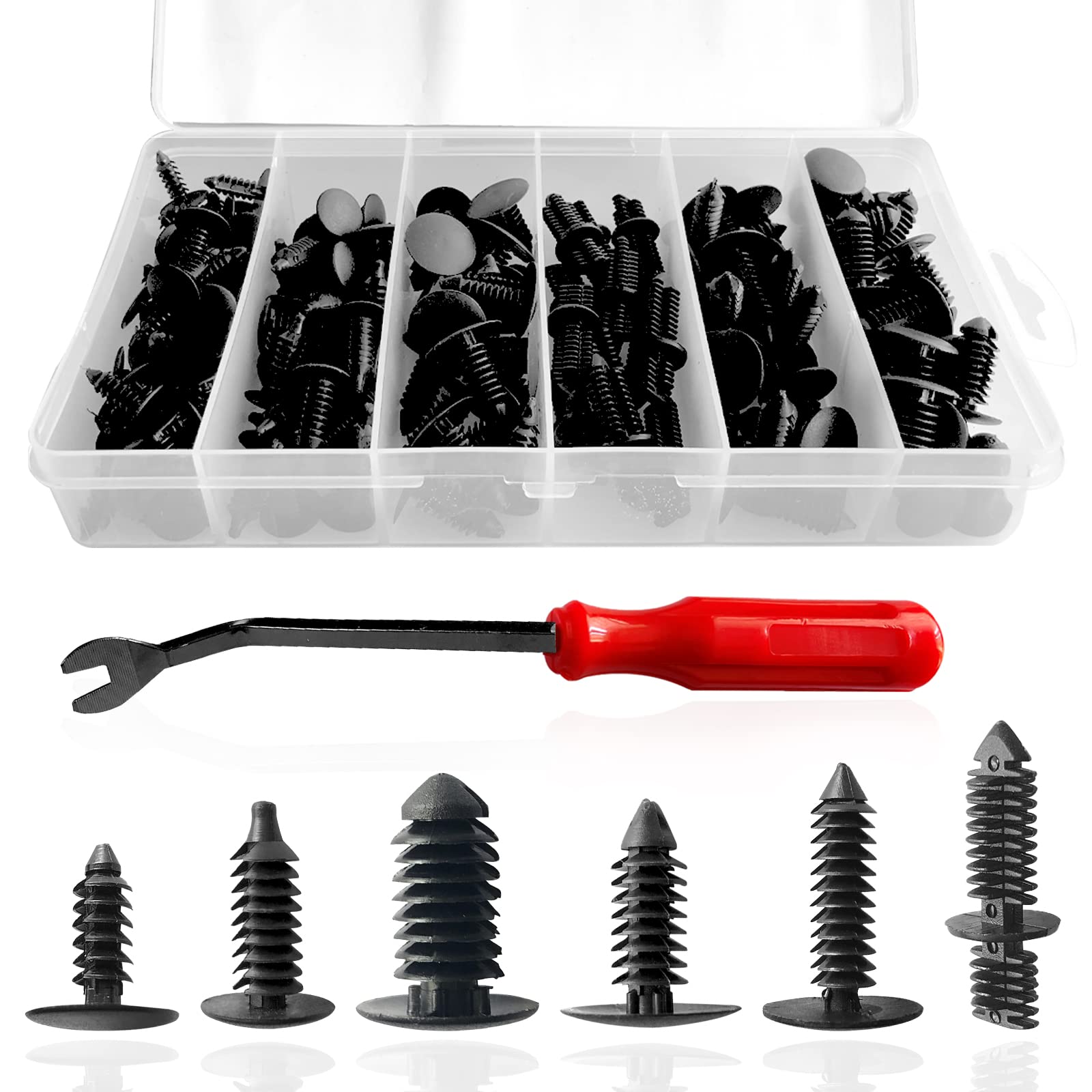 146PCS Auto Body Clips Nylon Bumper Shield Retainer Clip, Fender Flar, Blind Rivet & Rocker Moulding Clips, with Fastener Remover