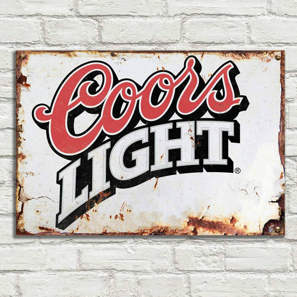 LBS4ALLCoors Light Signs Metal Plaque Aluminium Vintage Pub Tiki Bar Home Cafe Wall Beer Retro Club