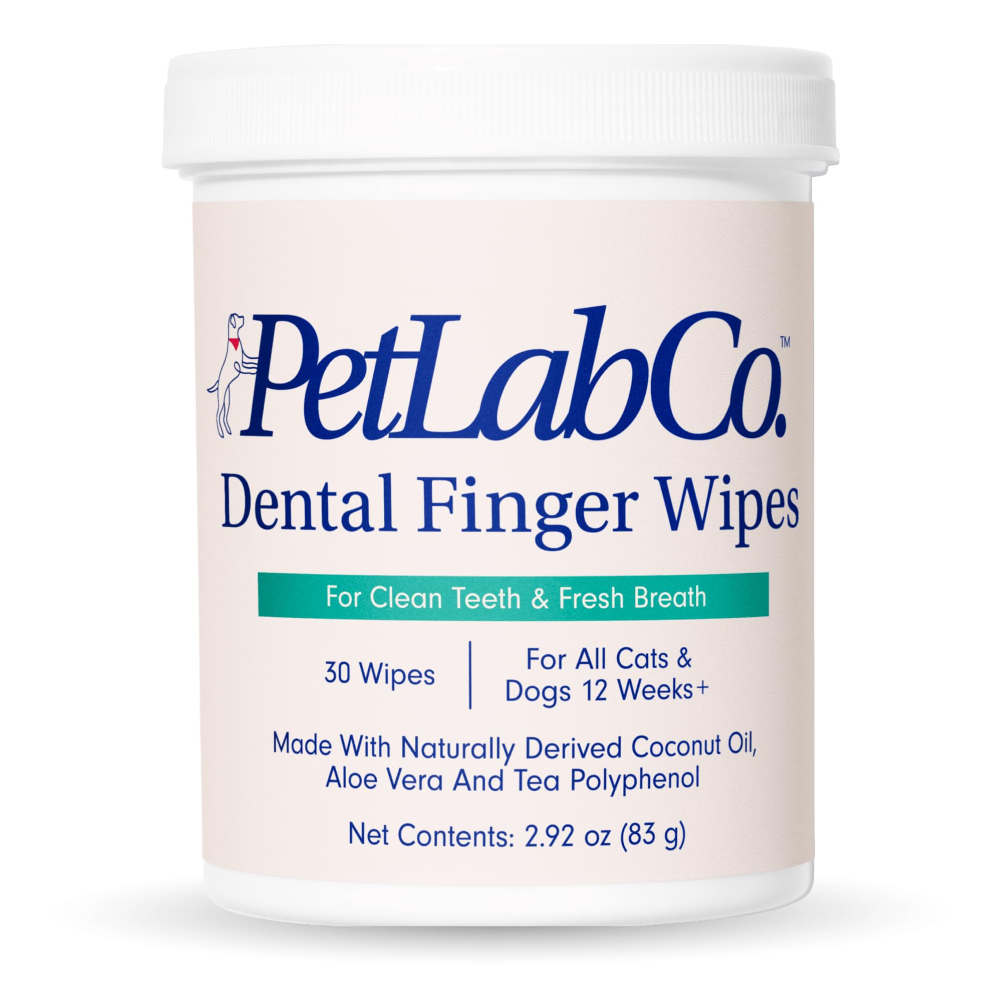 PetLab Co.Dental Finger Wipes - Easy to Use Dog & Cat Teeth Cleaner - Freshens Breath & Provides A Thorough Clean – Supports Overall Oral Hygiene – Alcohol & Fragrance Free