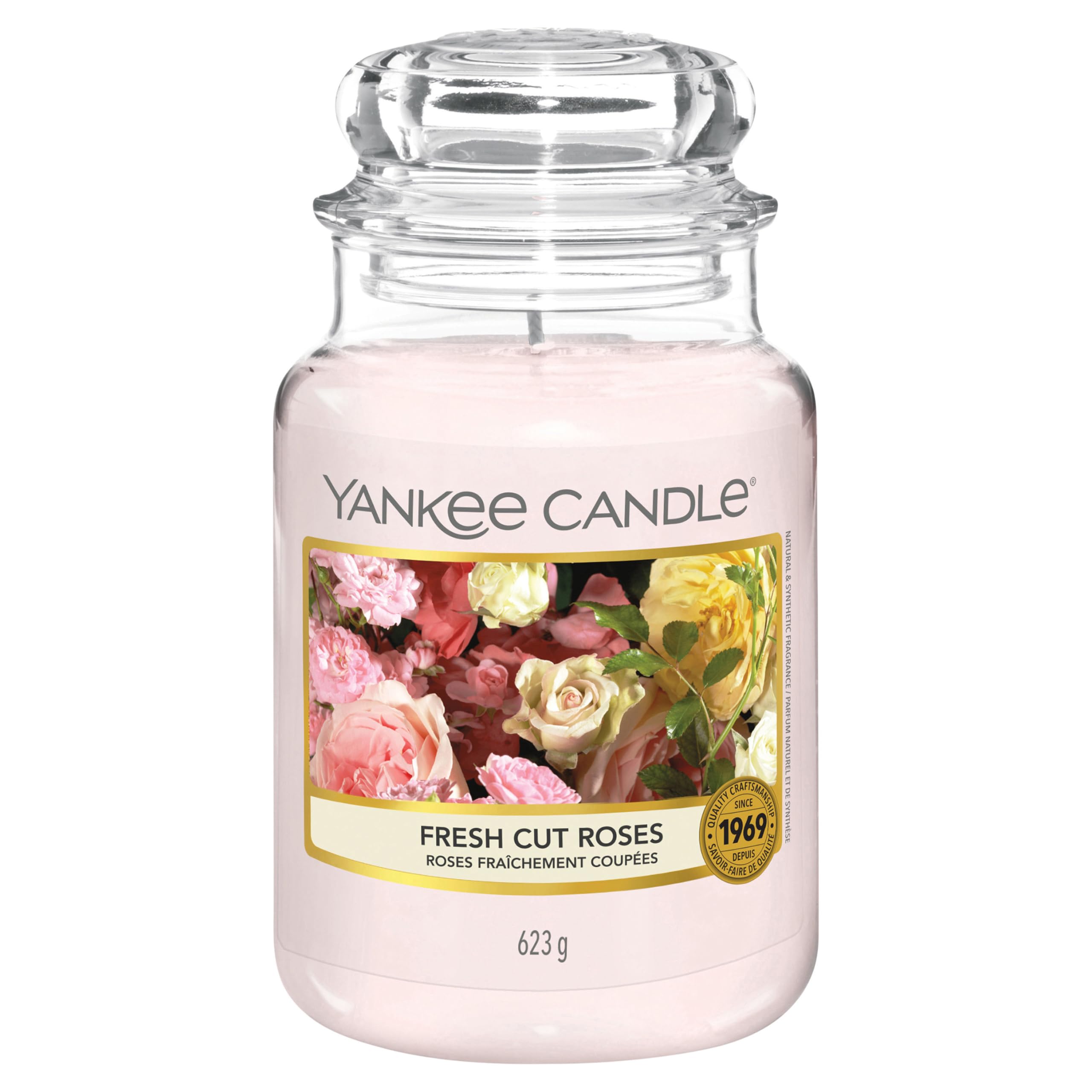 Yankee Candle Scented Candle, Fresh Cut Roses Large Jar Candle, Long Burning Candles: up to 150 Hours, Perfect Gifts for Women