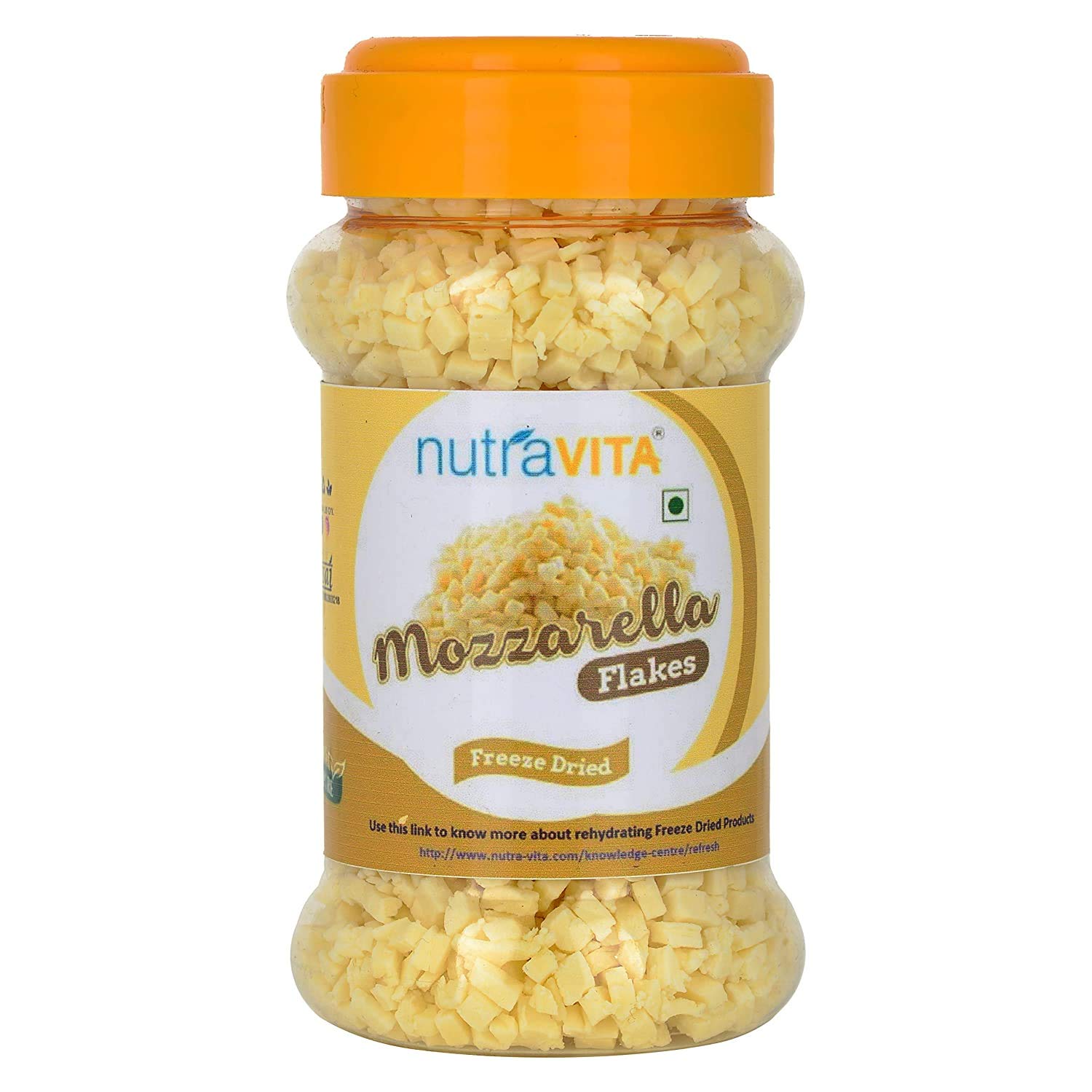 Nutra Vita Freeze Dried fine Mozzarella Cheese Flakes | 400 Grams |