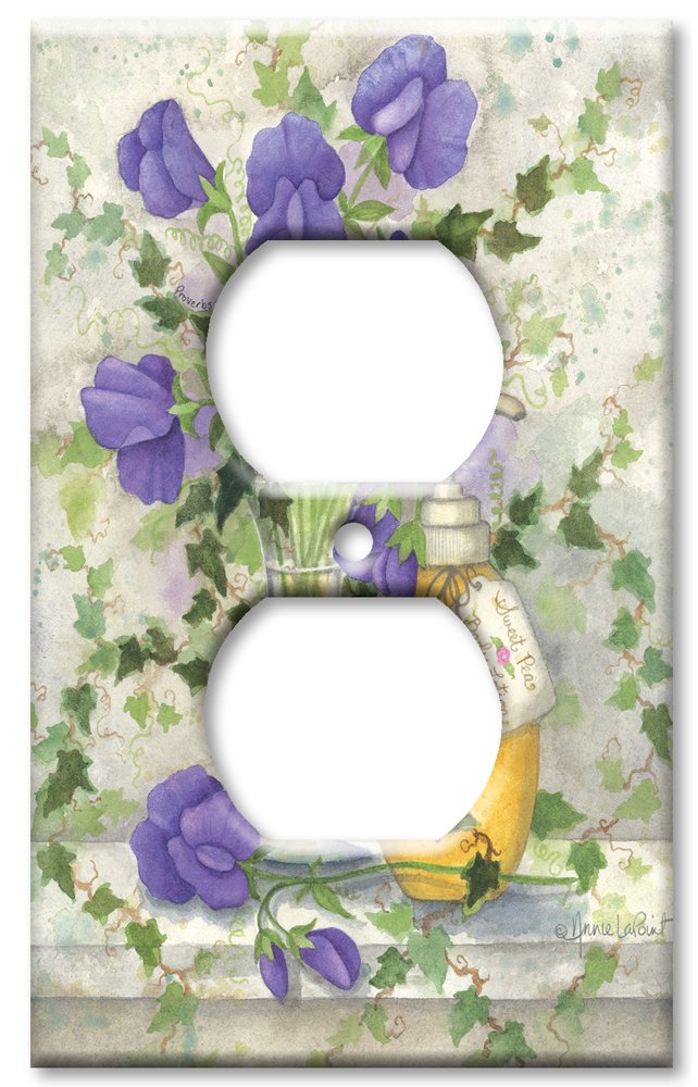 Art Plates - Outlet Cover OVERSIZE Switch Plate/OVER SIZE Wall Plate - Sweet Pea Body Lotion