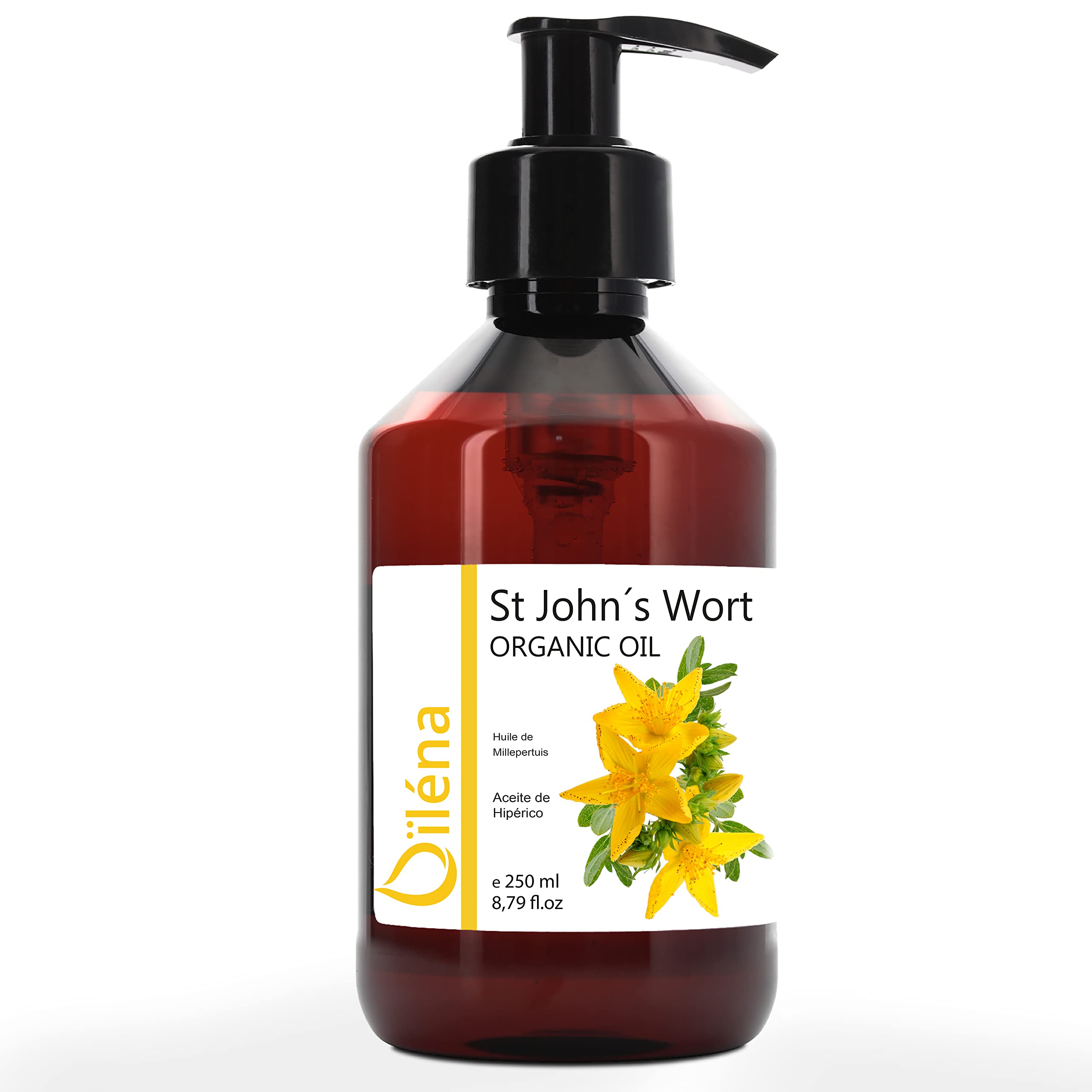 St. John's Wort Oil 250 ml Red Elixir for Pain Relief Concentrated Pure Oil 100% Natural Hypericum Oil Cold Infused St John Wort Oil Hypericum perforatum