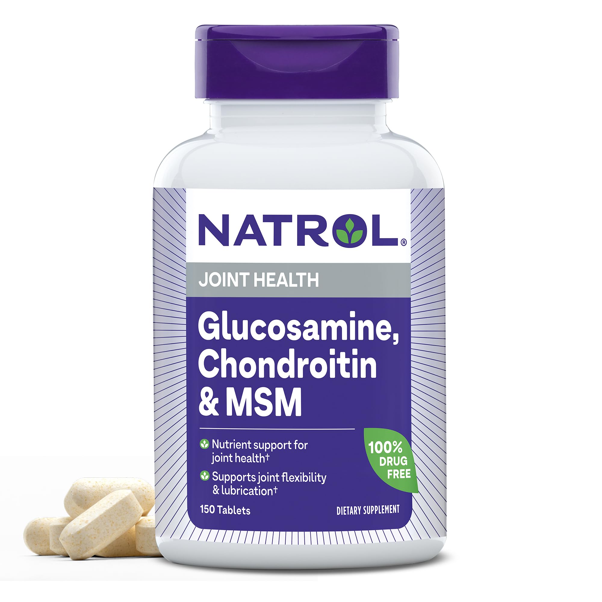 Natrol Glucosamine, Chondroitin and MSM, Dietary Supplement, Joint Health Supplement for Adults, 150 Tablets, Up to a 50 Day Supply