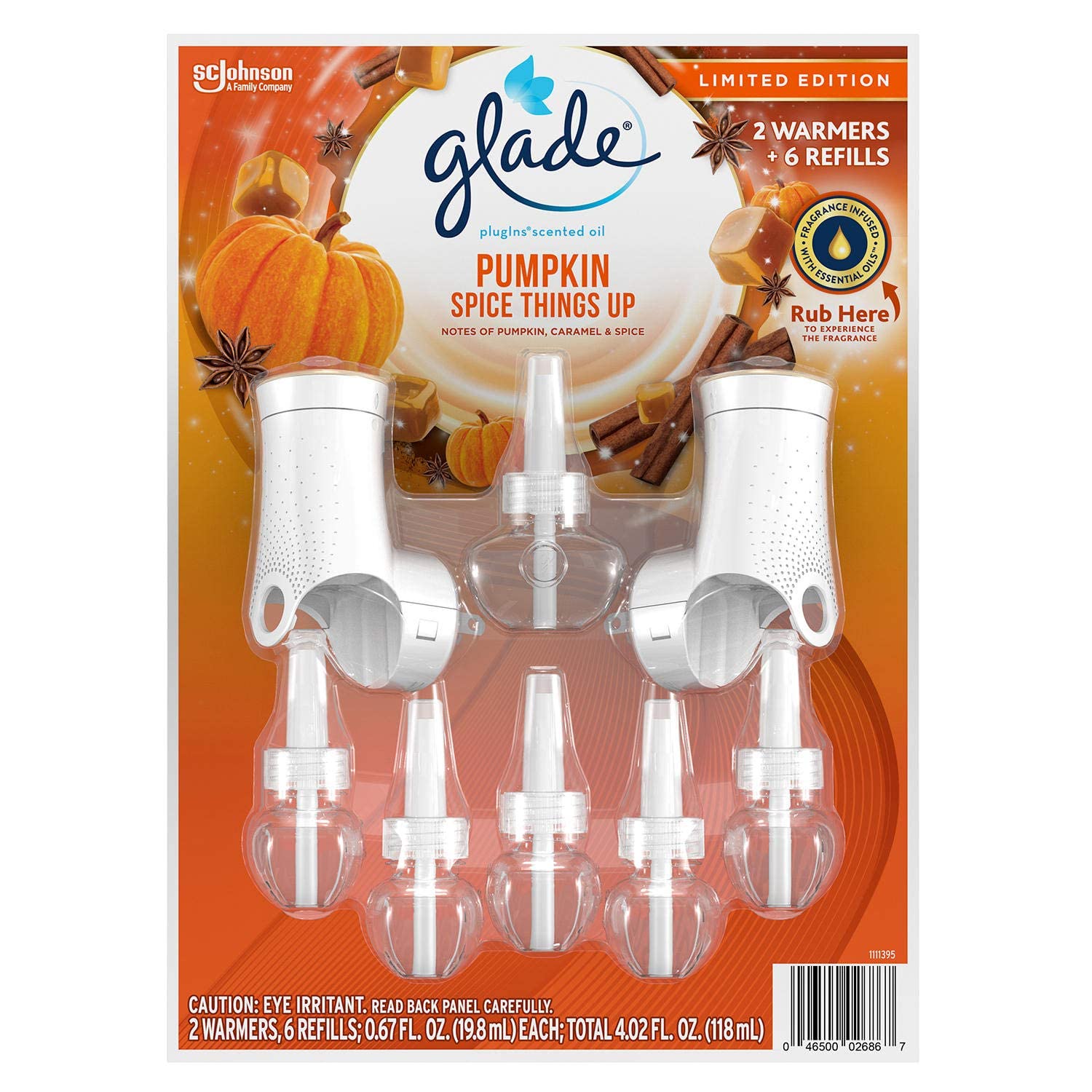 GladePlugIns 2 Warmers + 6 Refills Holiday (Pumpkin Spice Things Up)