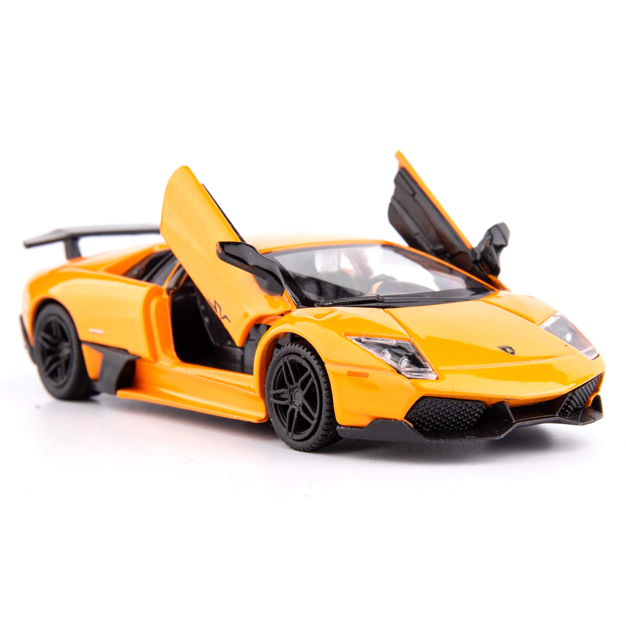 1/36 Scale Lamborghini Murcielago Casting Car Model, Zinc Alloy Toy Car for Kids, Pull Back Vehicles Toy Car for Toddlers Kids Boys Girls Gift (Orange)