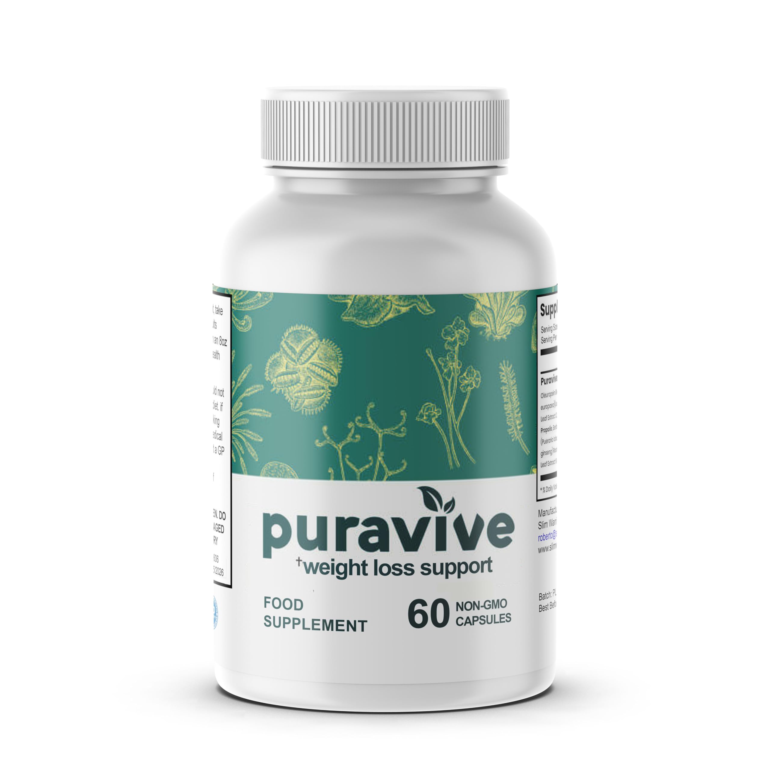 Puravive - Best Loss Support for Men & Women - 1 Month Supply / 60 Capsules - Fitness Hero Supplements