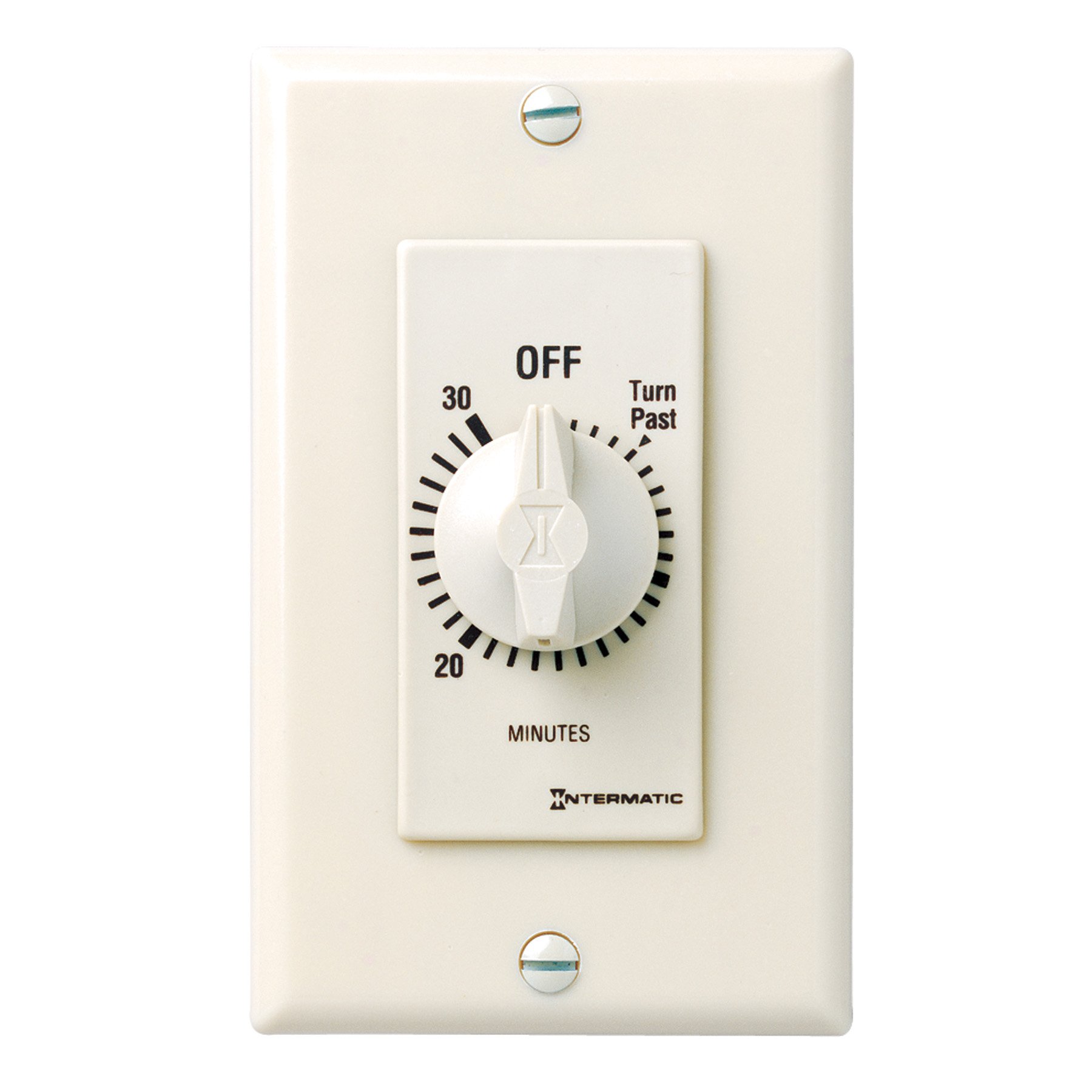 Intermatic FD30MAC 30-Minute Spring Loaded Wall Timer, Almond