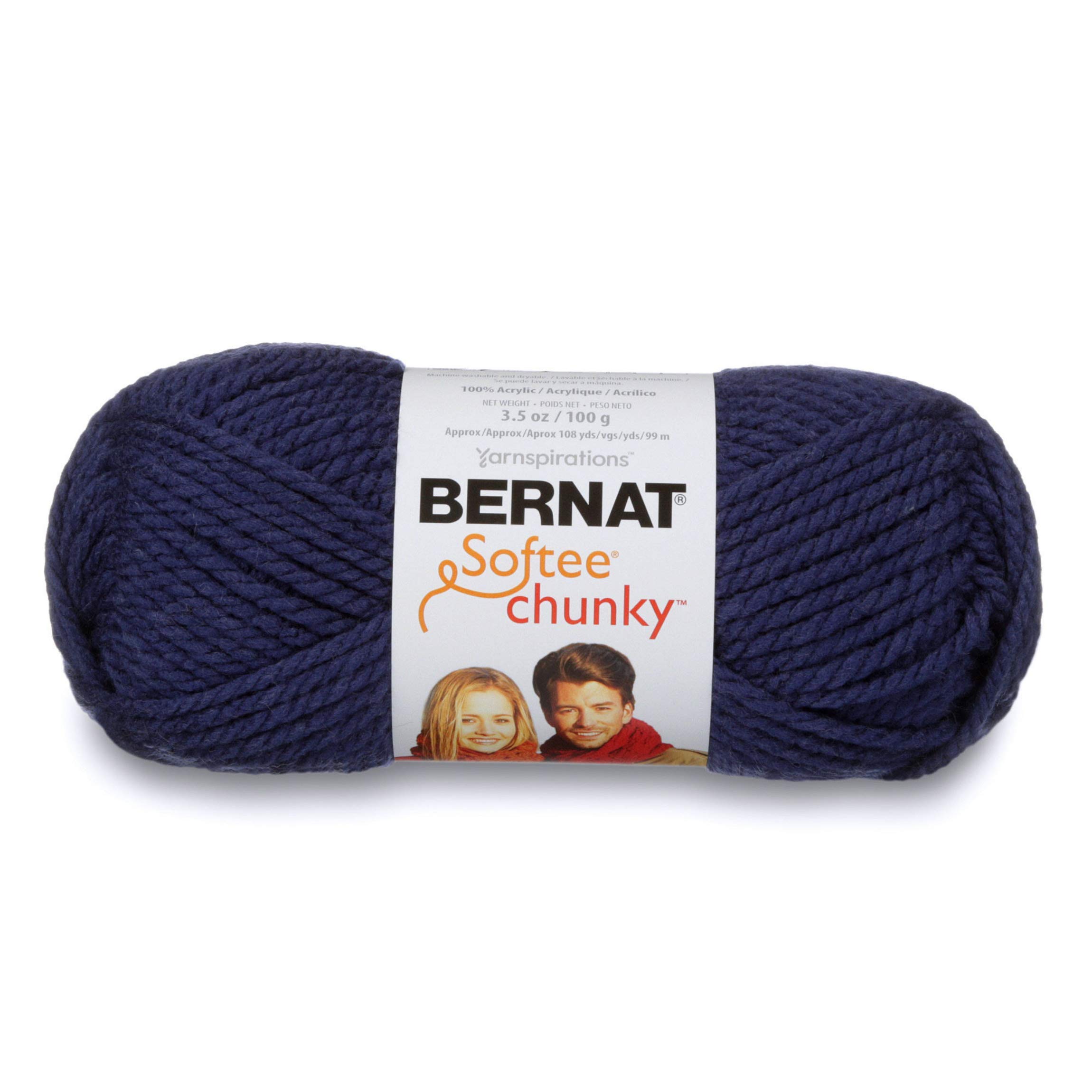 Bernat Softee Chunky Yarn, Faded Denim, Single Ball