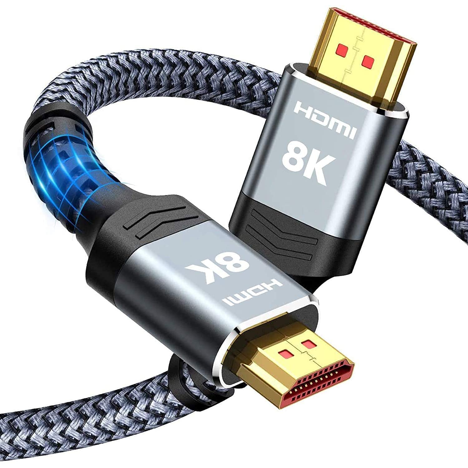 2m 8K hdmi cable Snowkids, 8K 2.1 cable, 8K@60Hz hdmi, 4K@120Hz, eARC HDR10 4:4:4| 21:9, HDCP 2.2/2.3 Dolby, 3D, VRR, Ethernet, Compatible with Latest game console/Roku TV/HDTV/Blu-ray