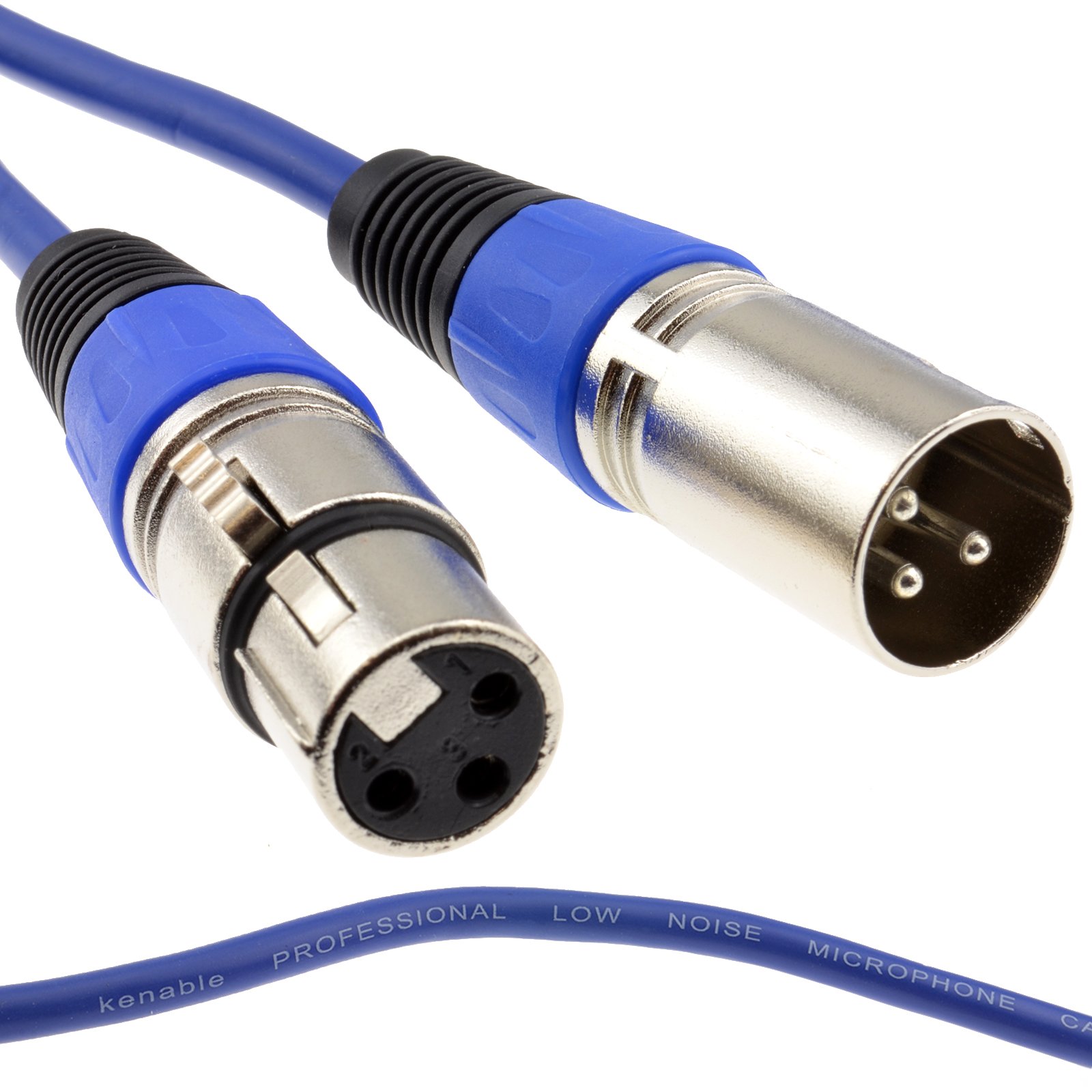 kenable XLR Microphone Lead Male to Female Audio Cable Blue 5m