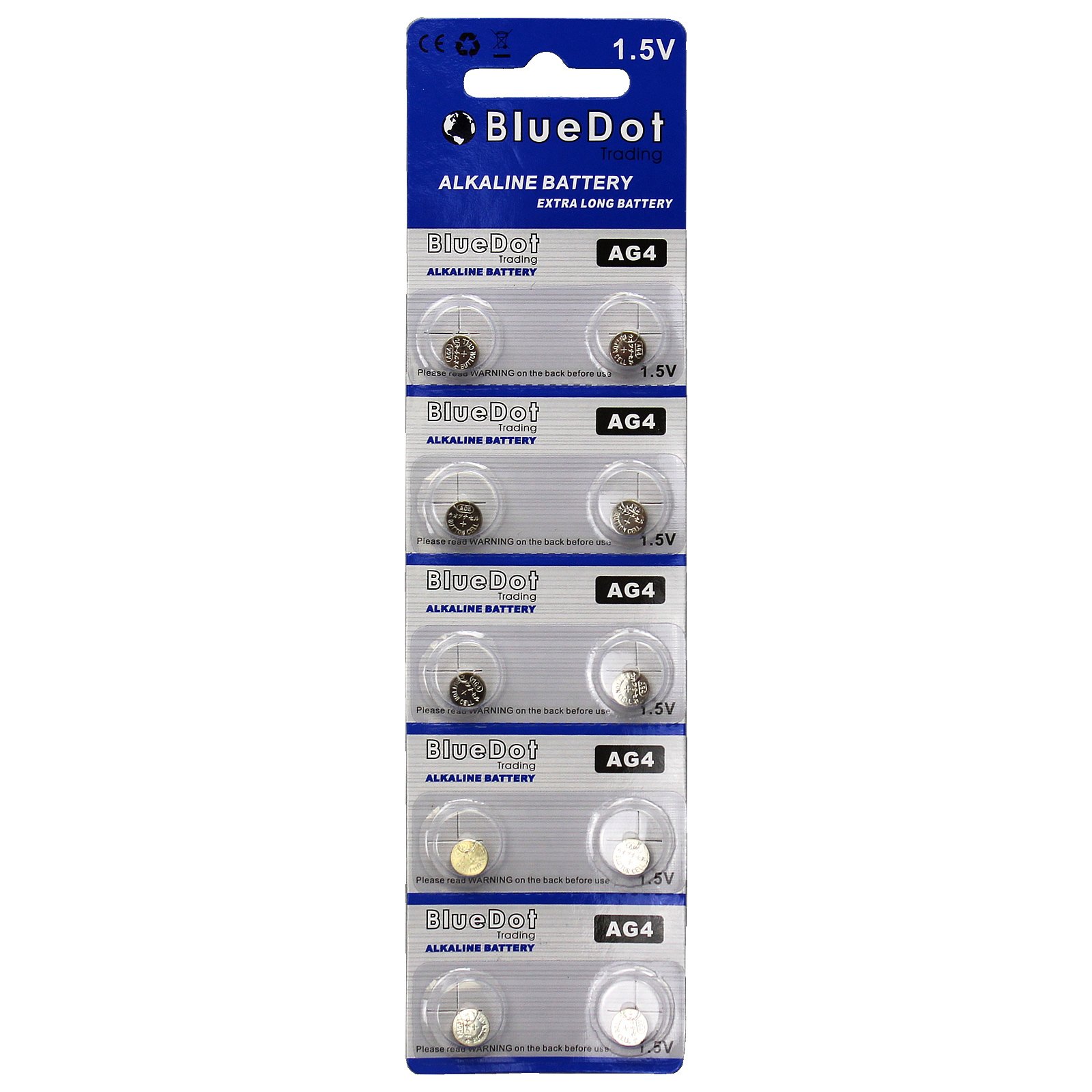 BlueDot Trading AG4 LR626 377 1.5V Alkaline Button Cell Watch Batteries suitable for watches, clocks, toys, calculators, laser pointers, remote controls and more, 10 Count